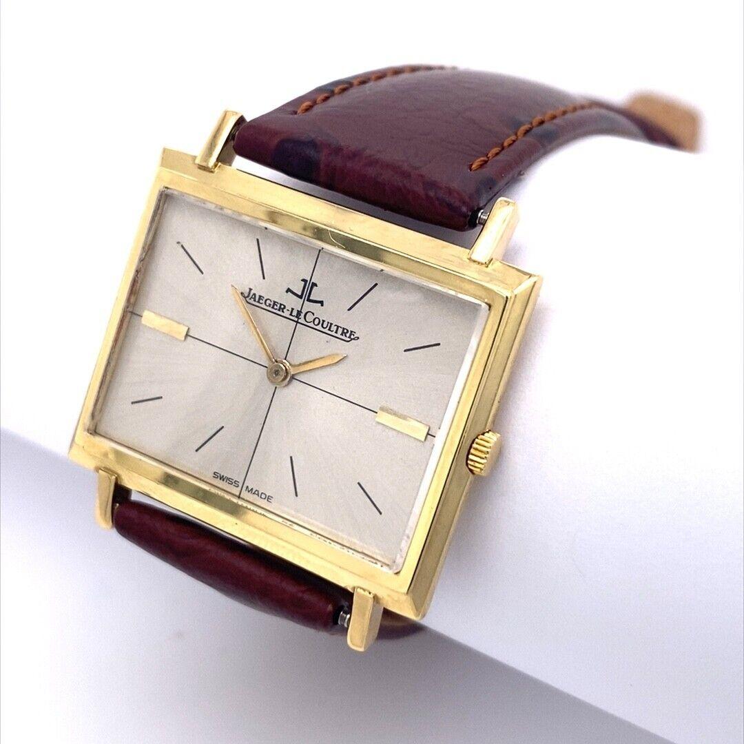 Rechteckige Herren Vintage Jaeger-Le Coultre Uhr Nr. 918232 aus 18 Karat Gold 3