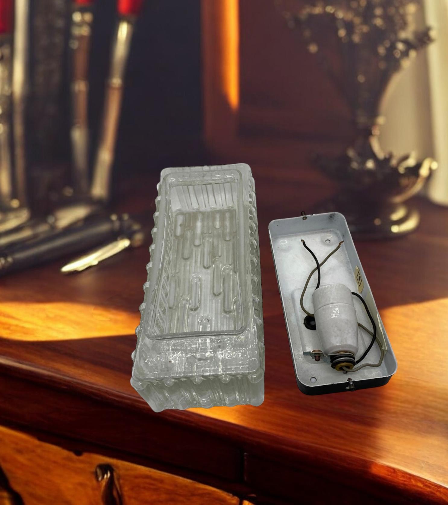 Apliques rectangulares de cristal Vintage, Alemania, años 60 en venta 3