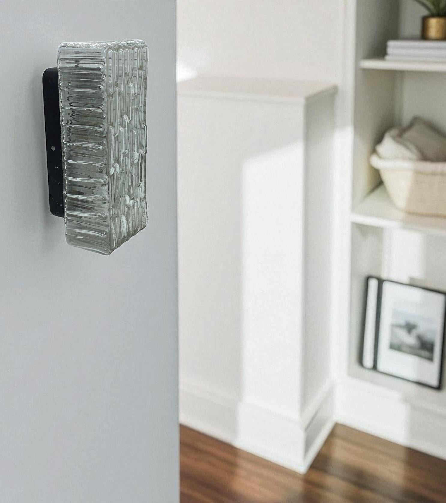 Apliques rectangulares de cristal Vintage, Alemania, años 60 en venta 4