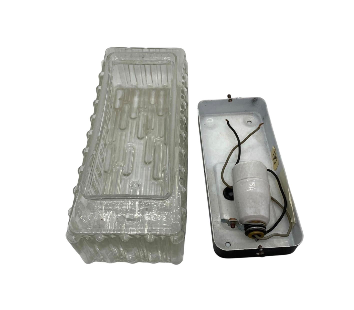 Apliques rectangulares de cristal Vintage, Alemania, años 60 en venta 8