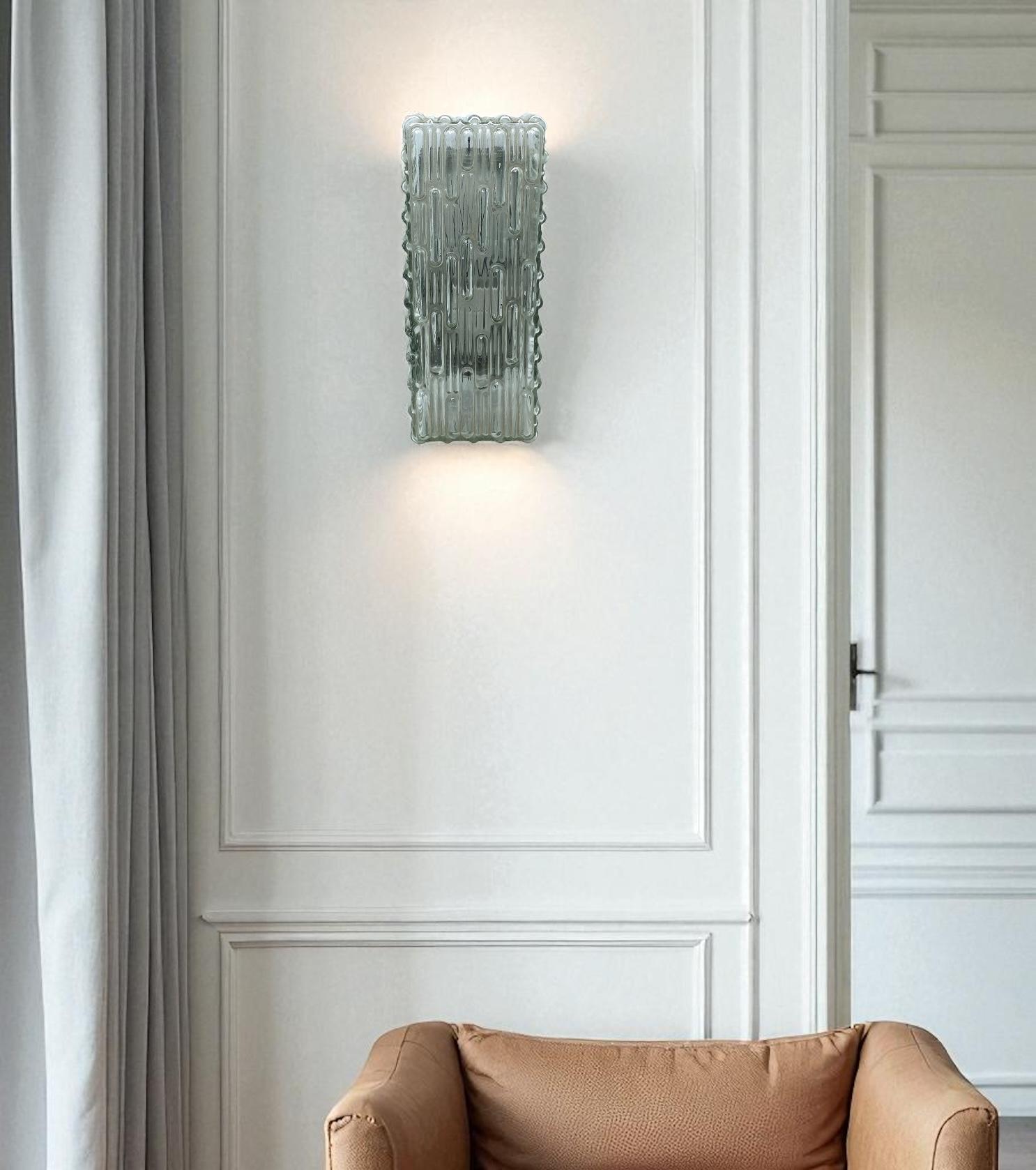 Apliques rectangulares de cristal Vintage, Alemania, años 60 Metal en venta