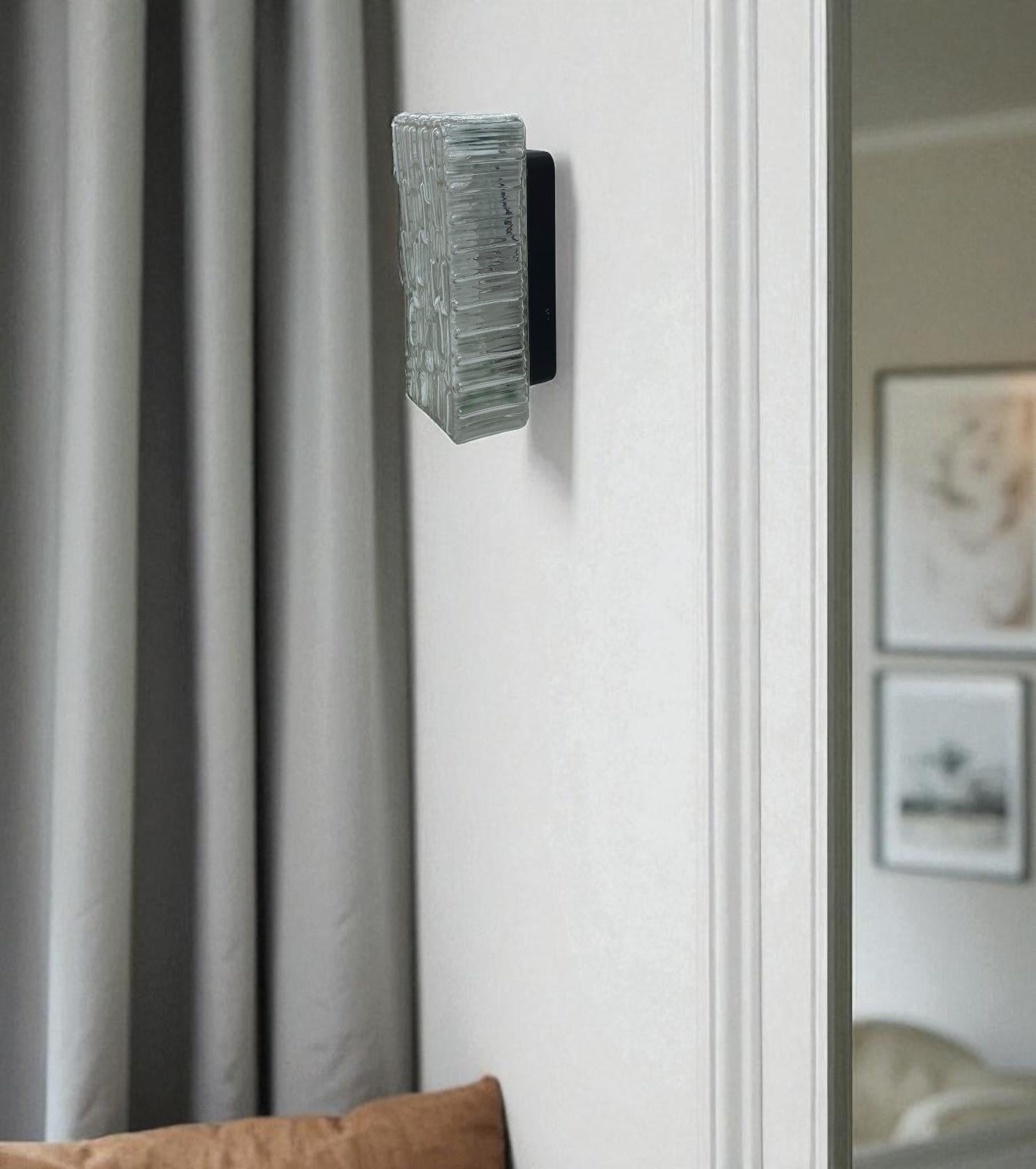 Apliques rectangulares de cristal Vintage, Alemania, años 60 en venta 1