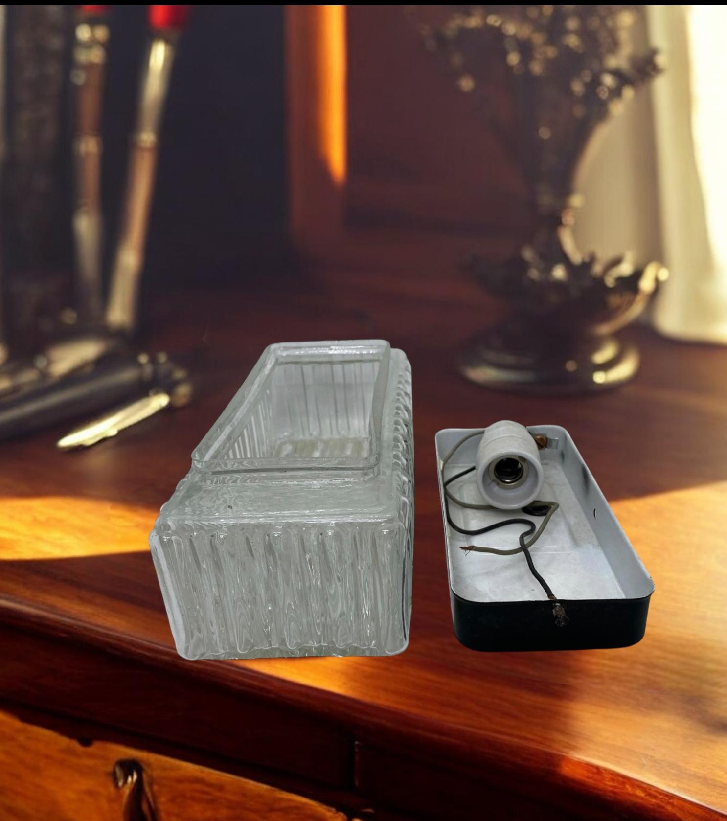 Apliques rectangulares de cristal Vintage, Alemania, años 60 en venta 2