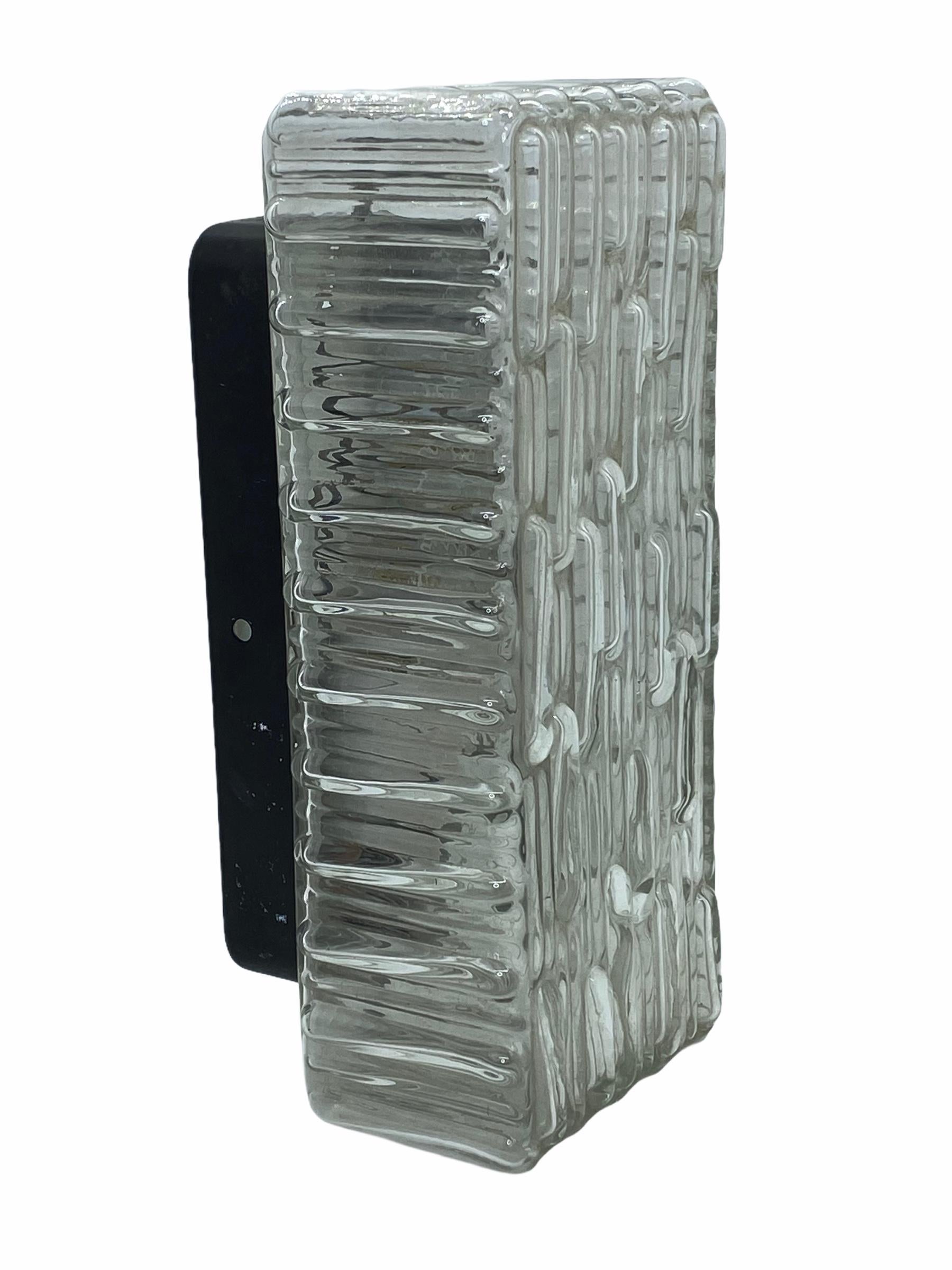 Rectangle Glass Sconces Vintage, Germany, 1960s In Good Condition For Sale In Nuernberg, DE