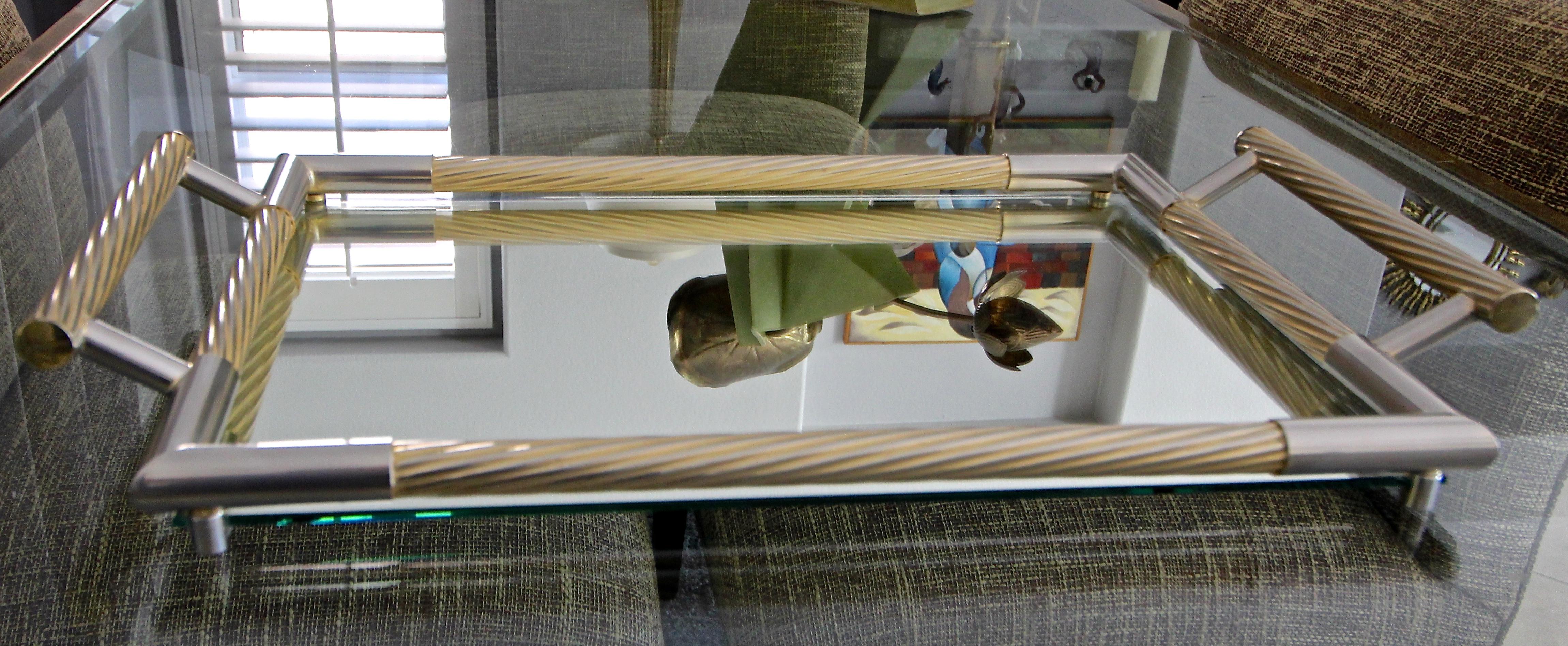 American Rectangle Gold Metal Serving Tray
