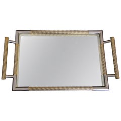 Retro Rectangle Gold Metal Serving Tray