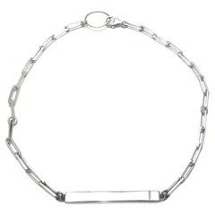 Rectangle Mixed Chain Necklace, 18",  [sterling silver]