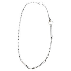 Rectangle Mixed Chain Rope Necklace [sterling silver]