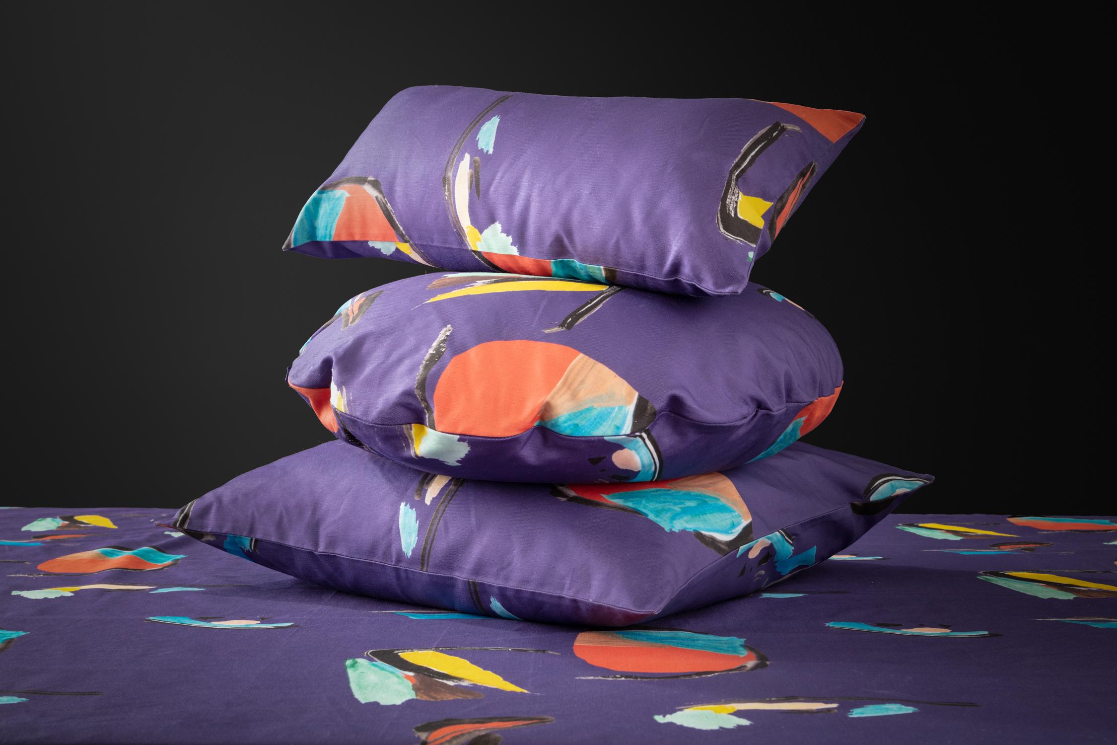Contemporary Rectangle Purple Pod Pillow For Sale
