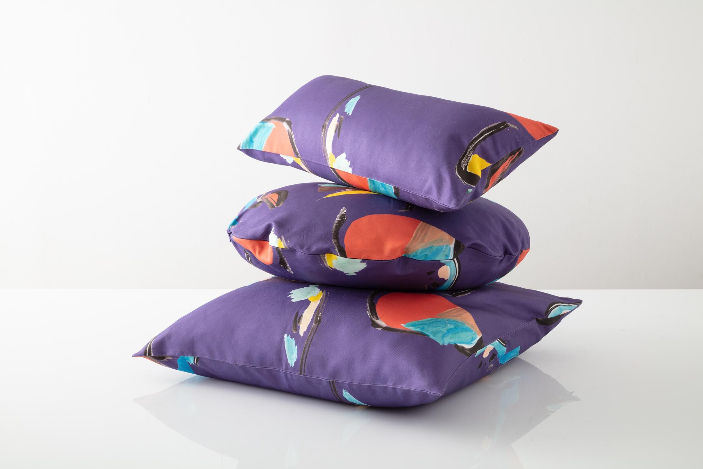 Canvas Rectangle Purple Pod Pillow For Sale