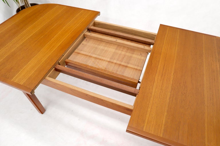 Rectangle Round Corners Teak Midcentury Danish Modern Dining Table Pop