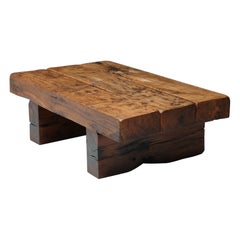 Rectangle Rustic Wood Coffee Table, France, Wabi-Sabi Insp, 1950's