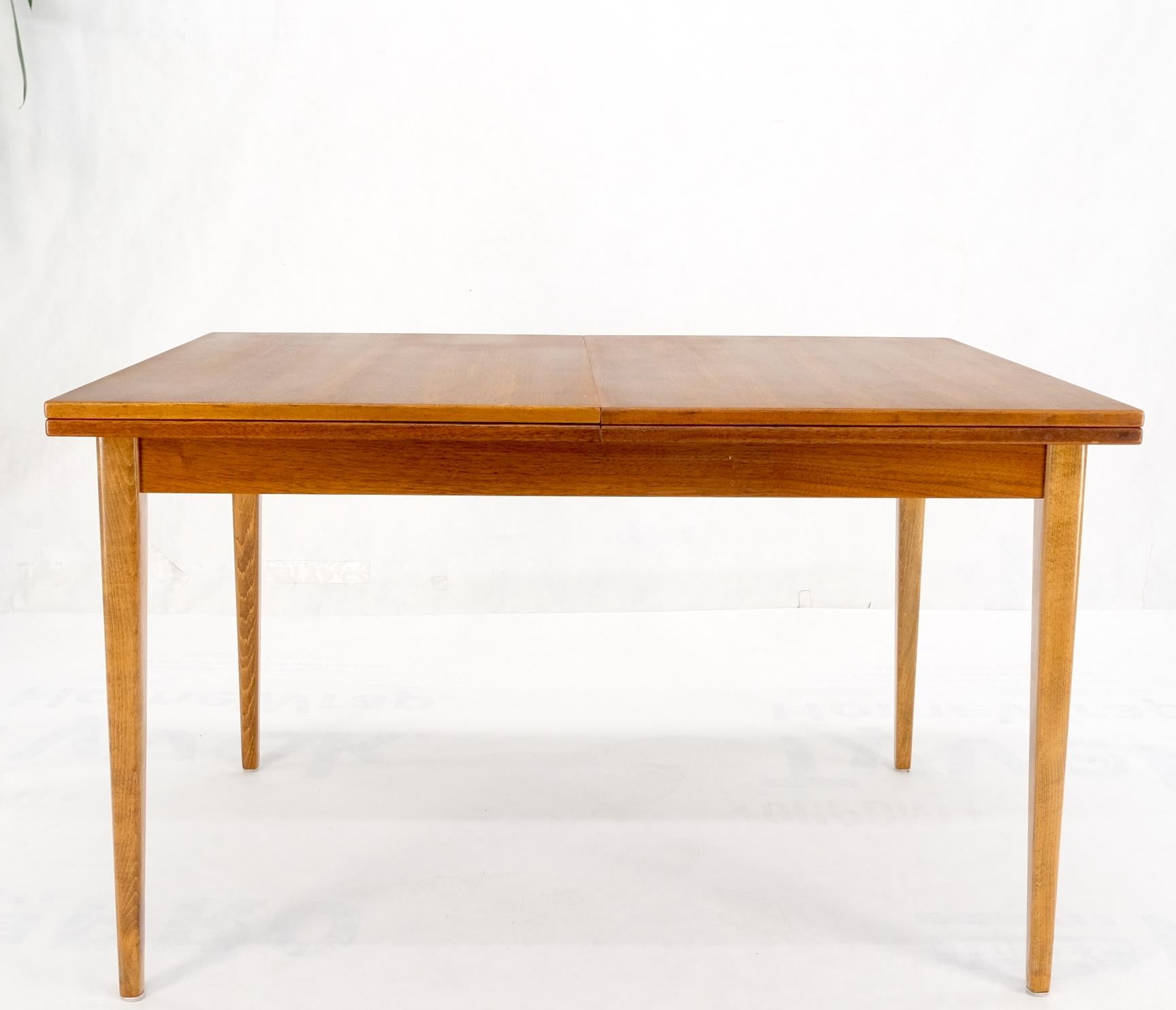 Rectangle Teak Danish Mid Century Modern Dining Table Flip Top  Sweden Made MINT For Sale 7