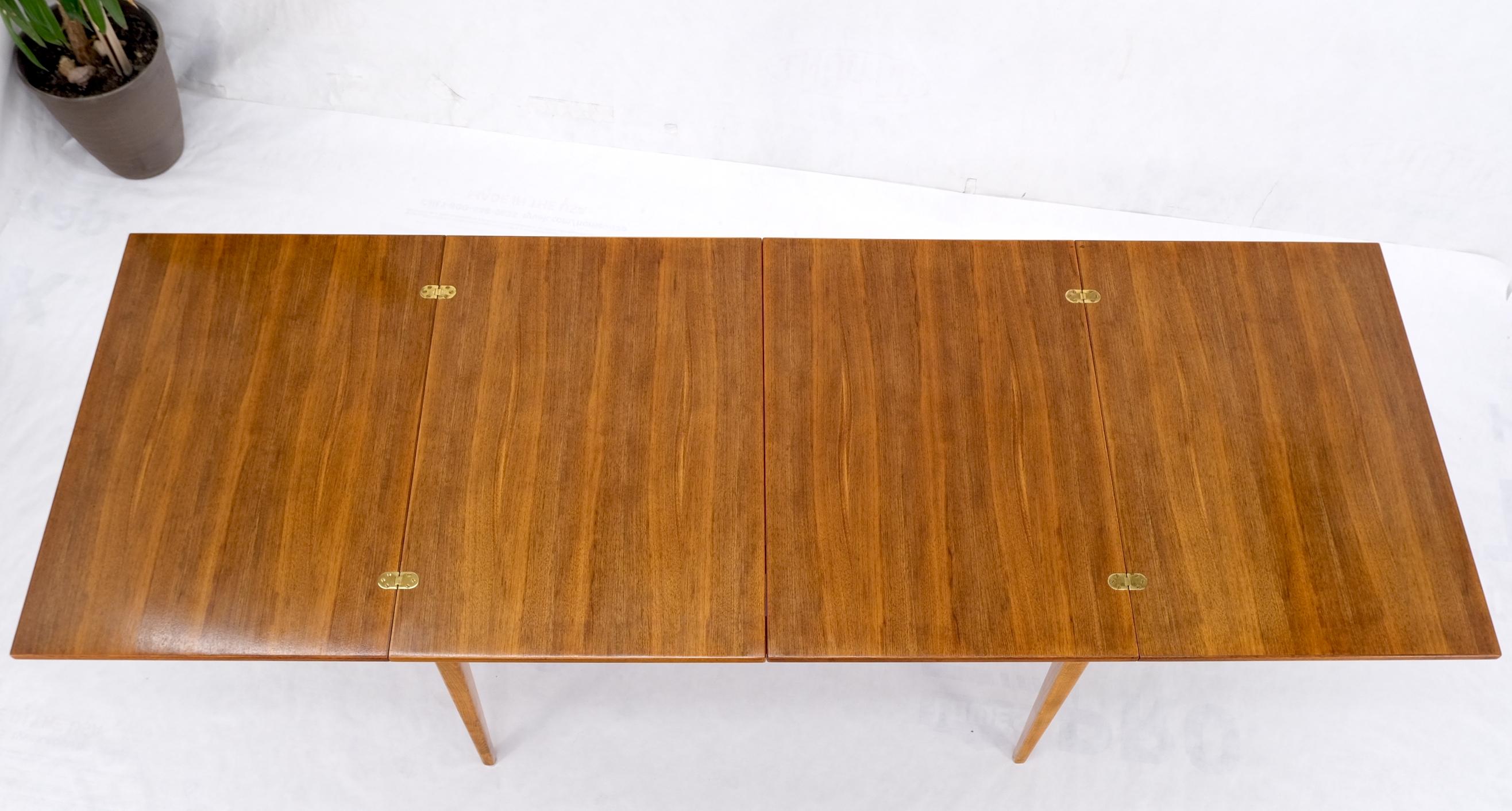 Rectangle Teak Danish Mid Century Modern Dining Table Flip Top  Sweden Made MINT For Sale 8
