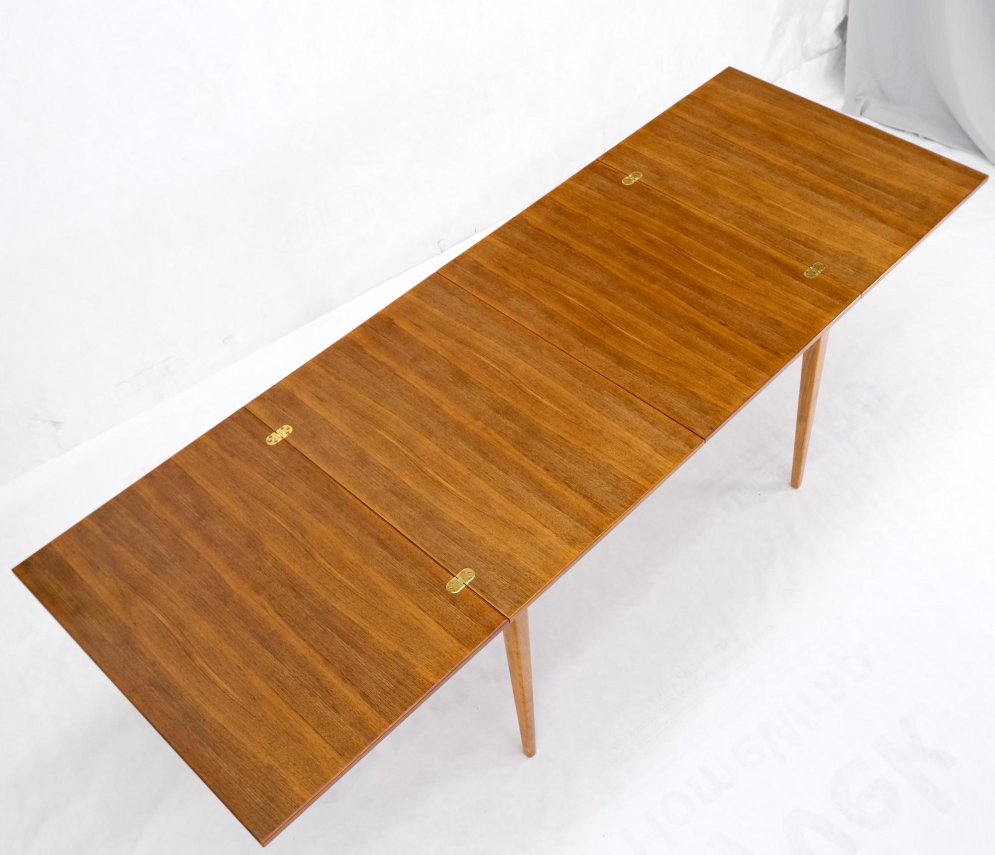 Rectangle Teak Danish Mid Century Modern Dining Table Flip Top  Sweden Made MINT For Sale 9
