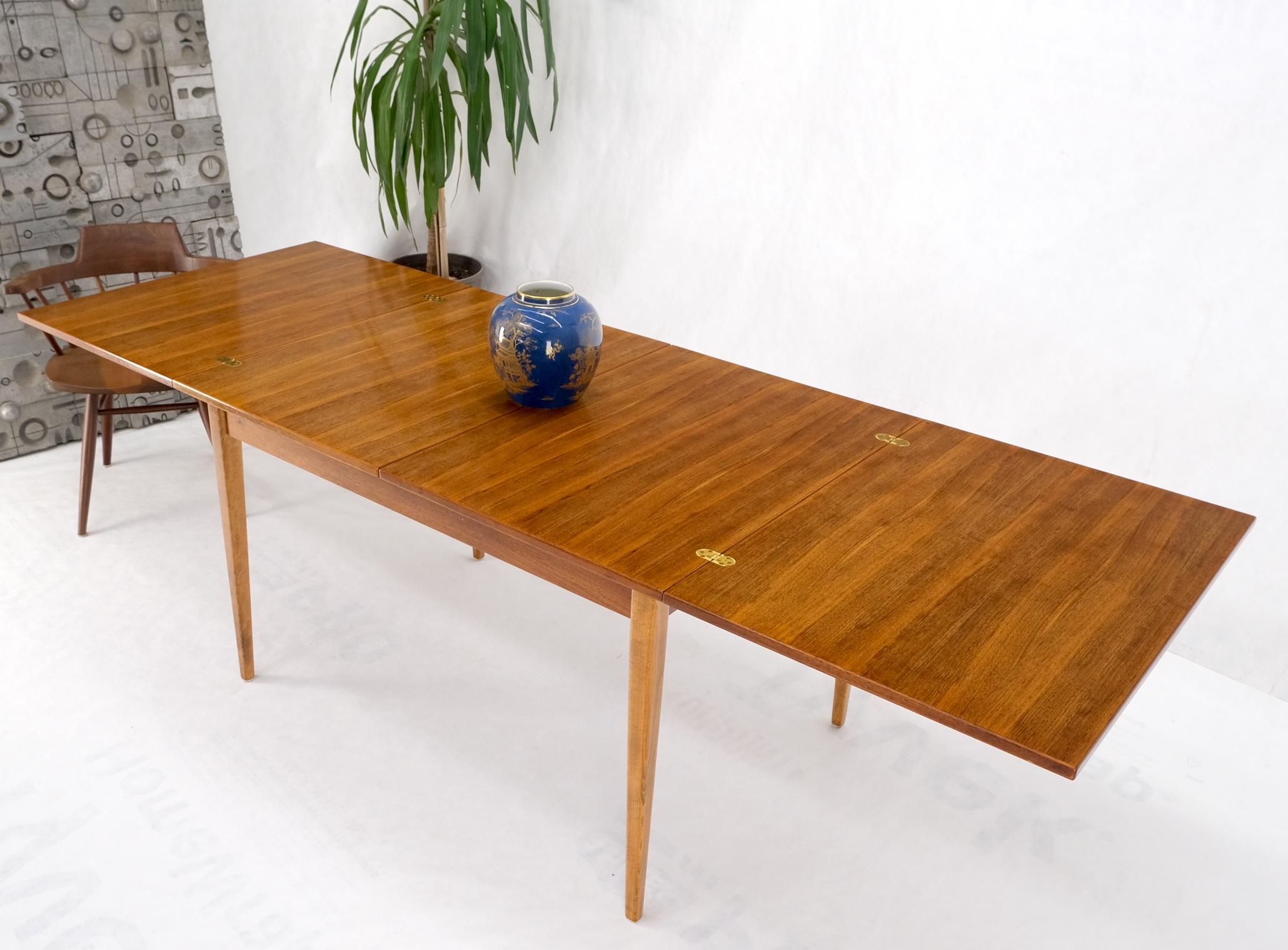 Rectangle Teak Danish Mid Century Modern Dining Table Flip Top  Sweden Made MINT For Sale 12