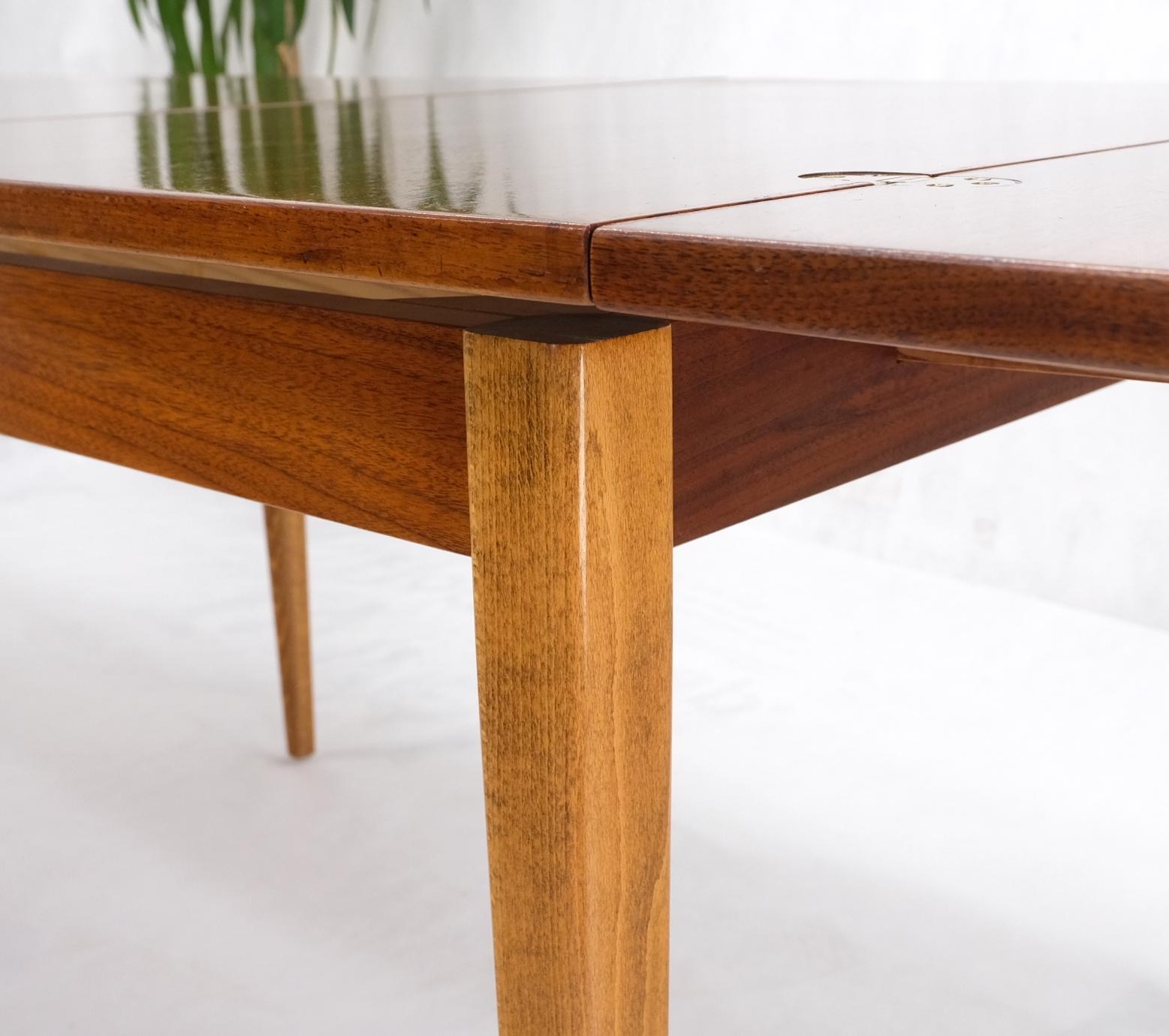 Swedish Rectangle Teak Danish Mid Century Modern Dining Table Flip Top  Sweden Made MINT For Sale