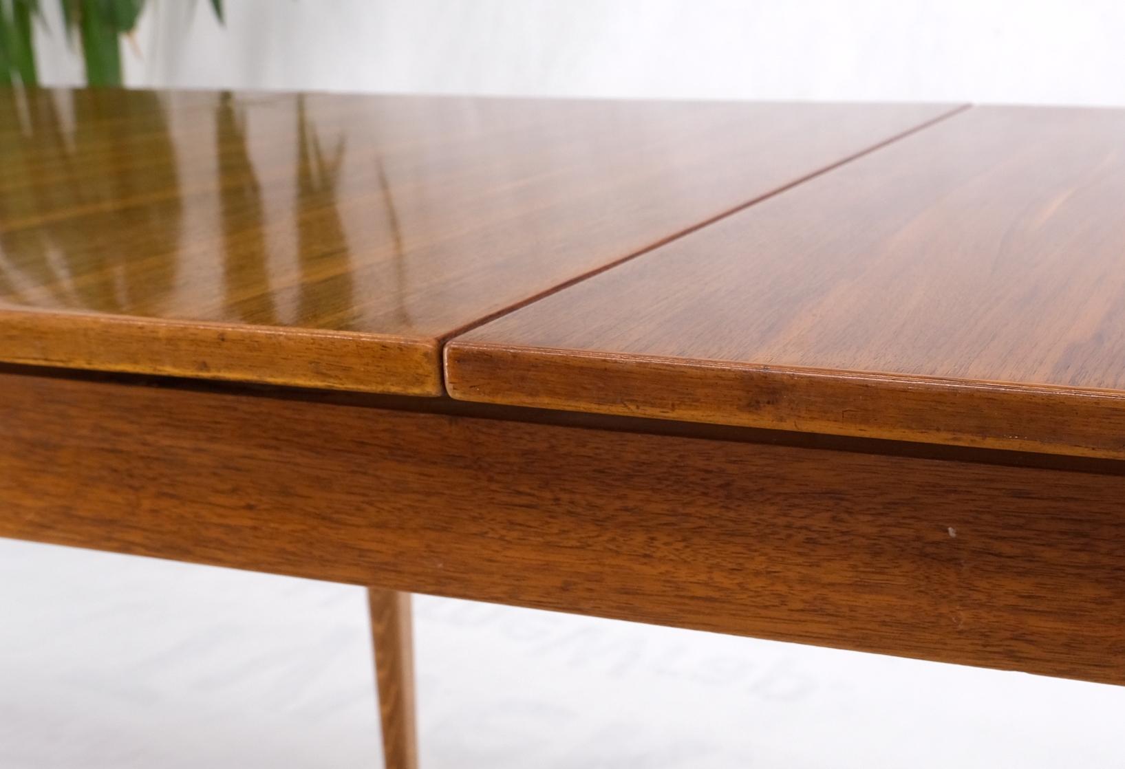 Rectangle Teak Danish Mid Century Modern Dining Table Flip Top  Sweden Made MINT For Sale 1