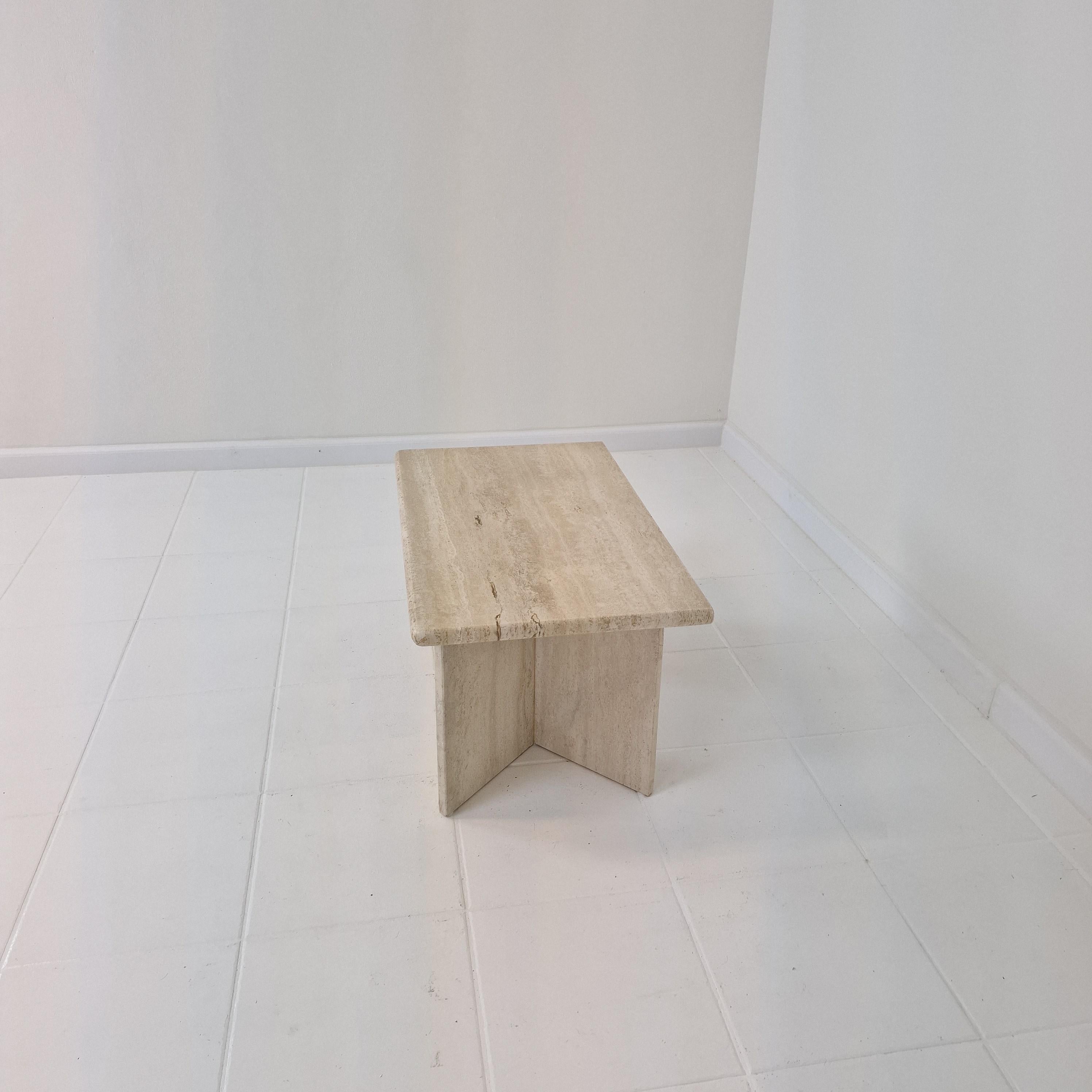 Rectangle Travertine Coffee or Side Table, Italy 1980s For Sale 3
