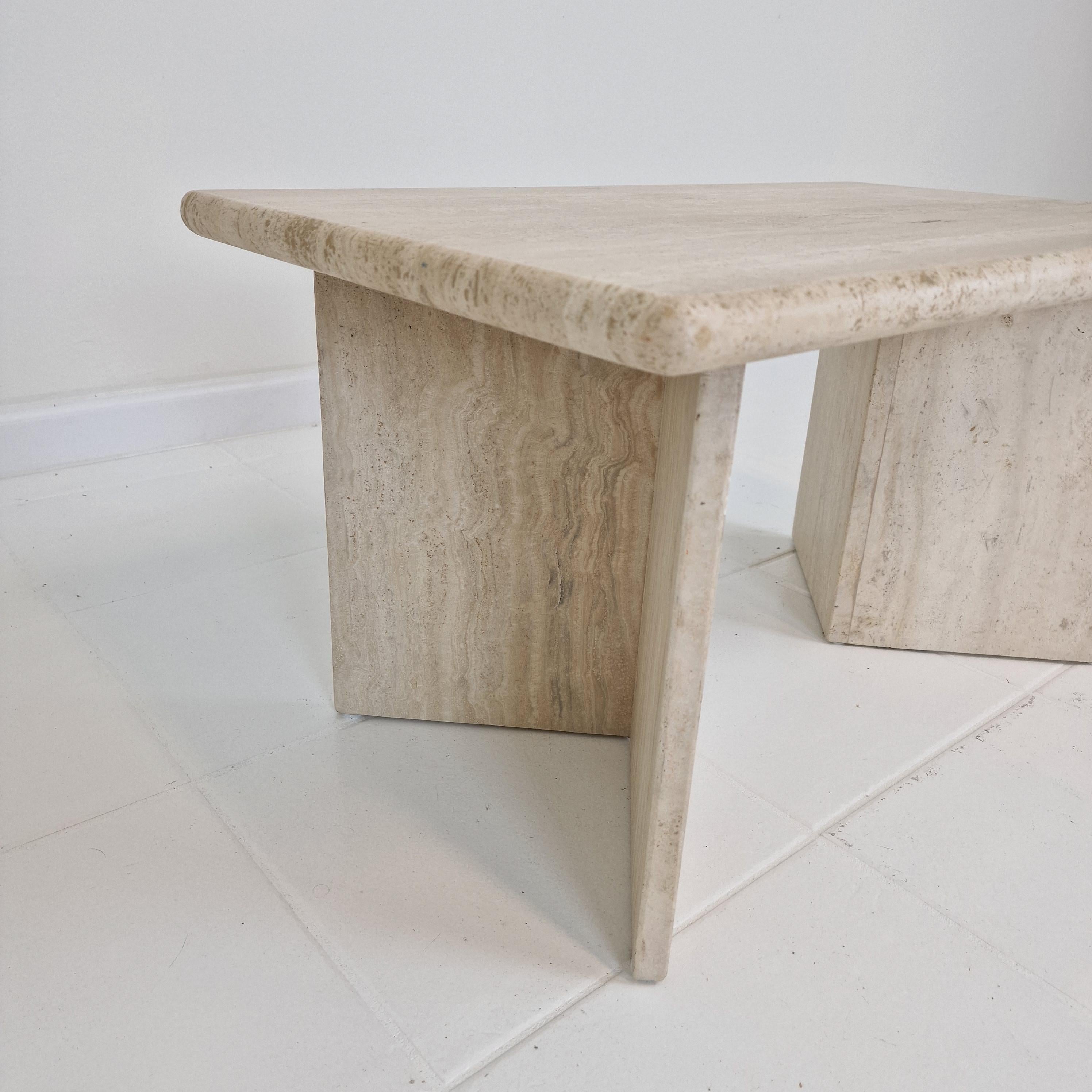 Rectangle Travertine Coffee or Side Table, Italy 1980s For Sale 4