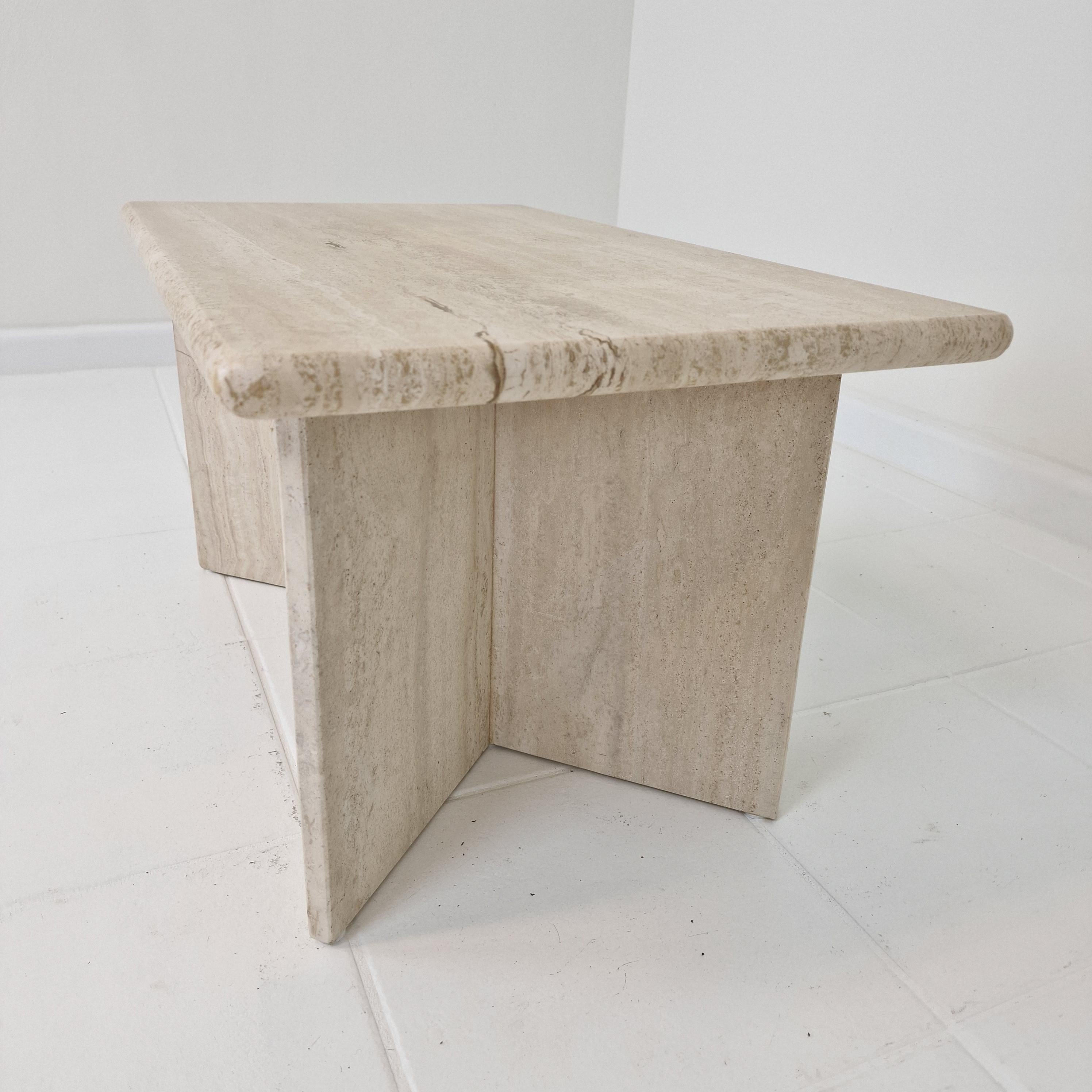 Rectangle Travertine Coffee or Side Table, Italy 1980s For Sale 5
