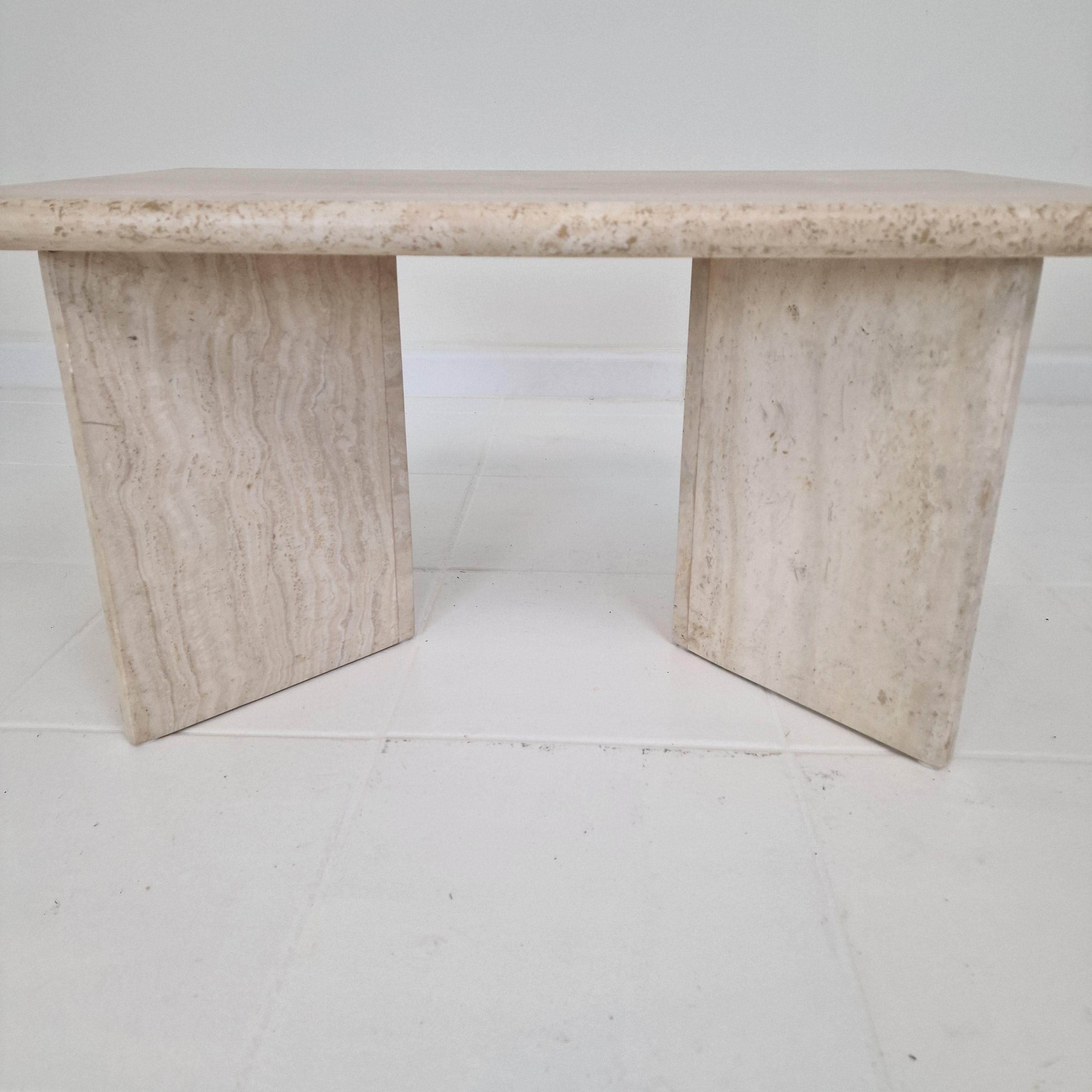 Rectangle Travertine Coffee or Side Table, Italy 1980s For Sale 6