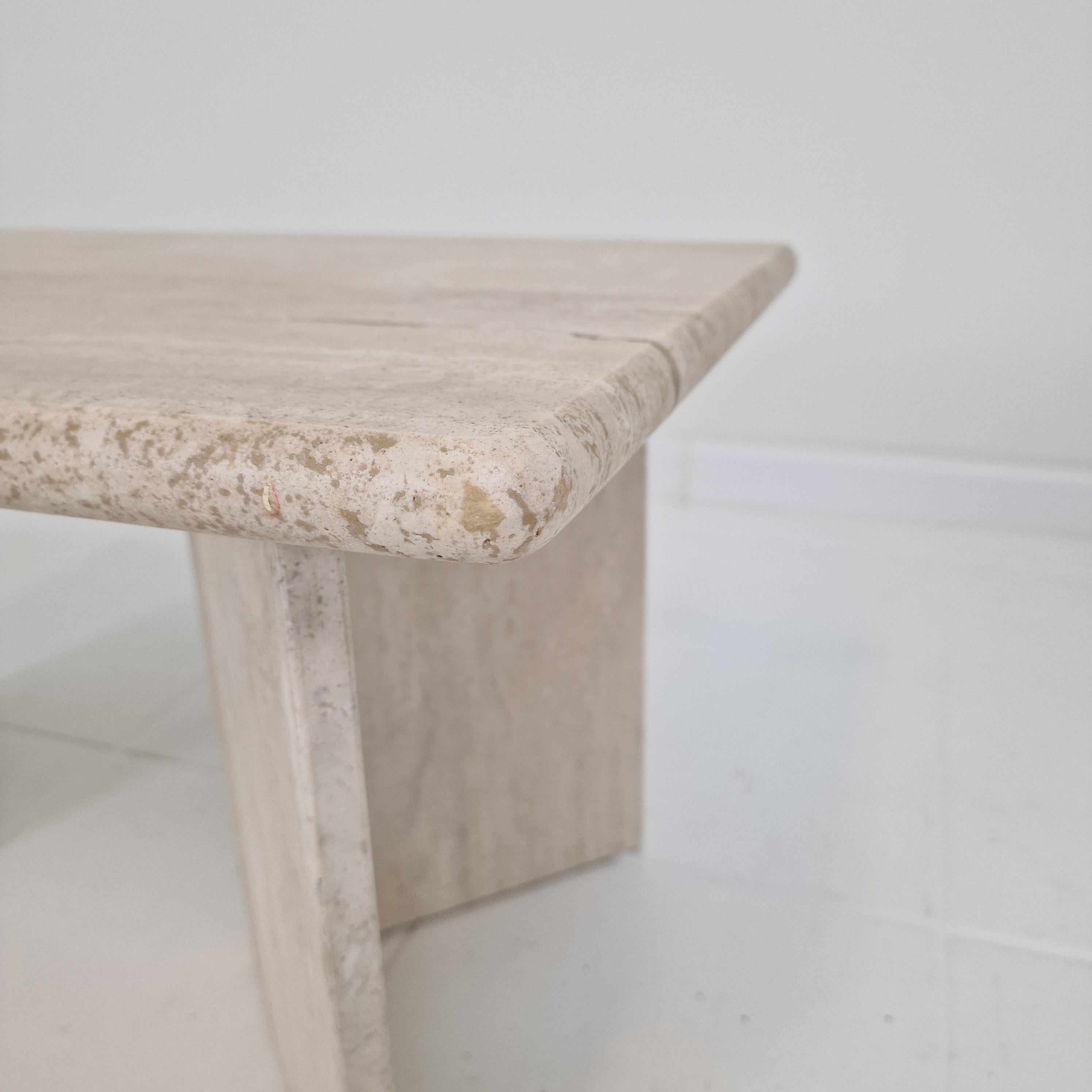 Rectangle Travertine Coffee or Side Table, Italy 1980s For Sale 8