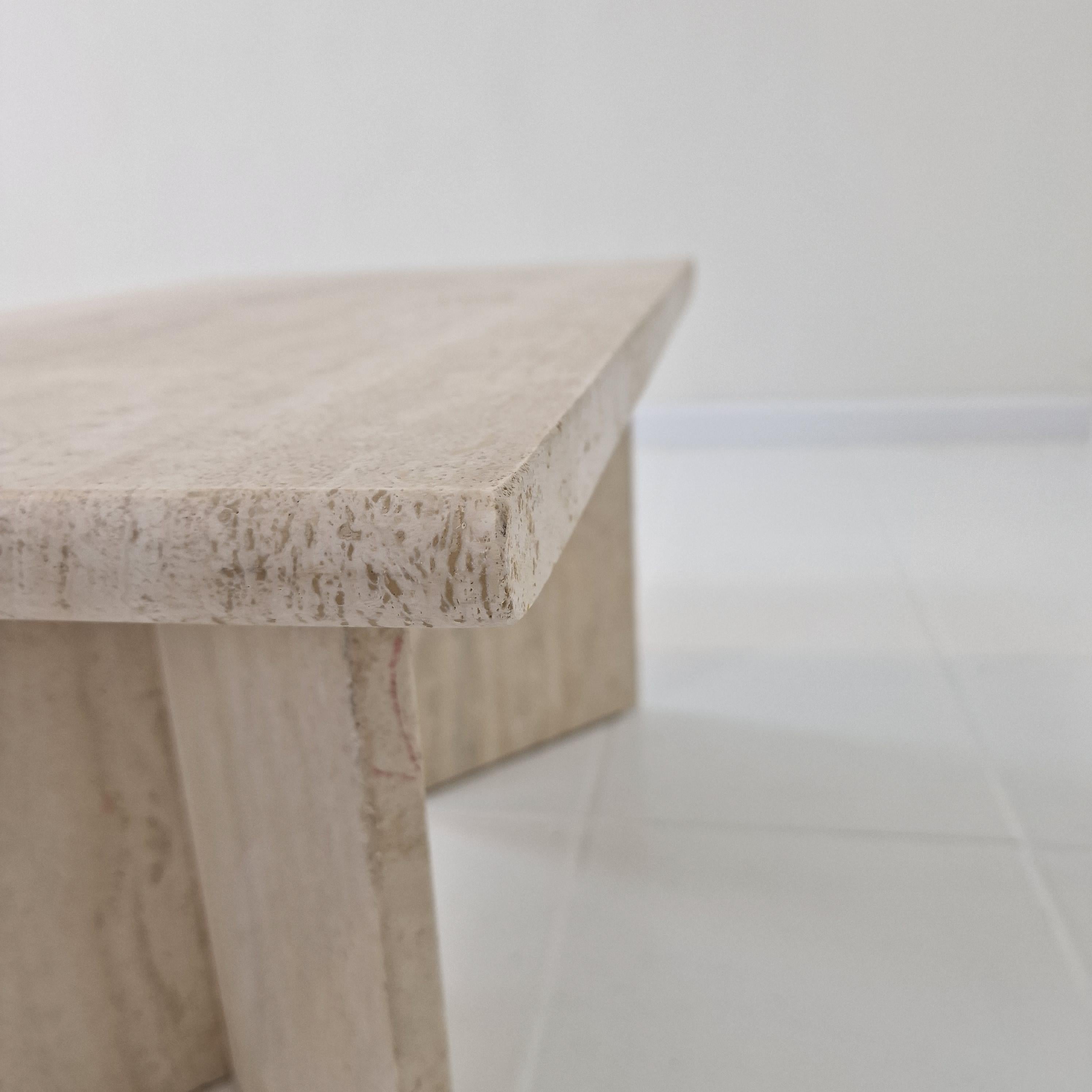 Rectangle Travertine Coffee or Side Table, Italy 1980s For Sale 9