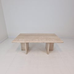 Rectangle Travertine Coffee or Side Table, Italy 1980's