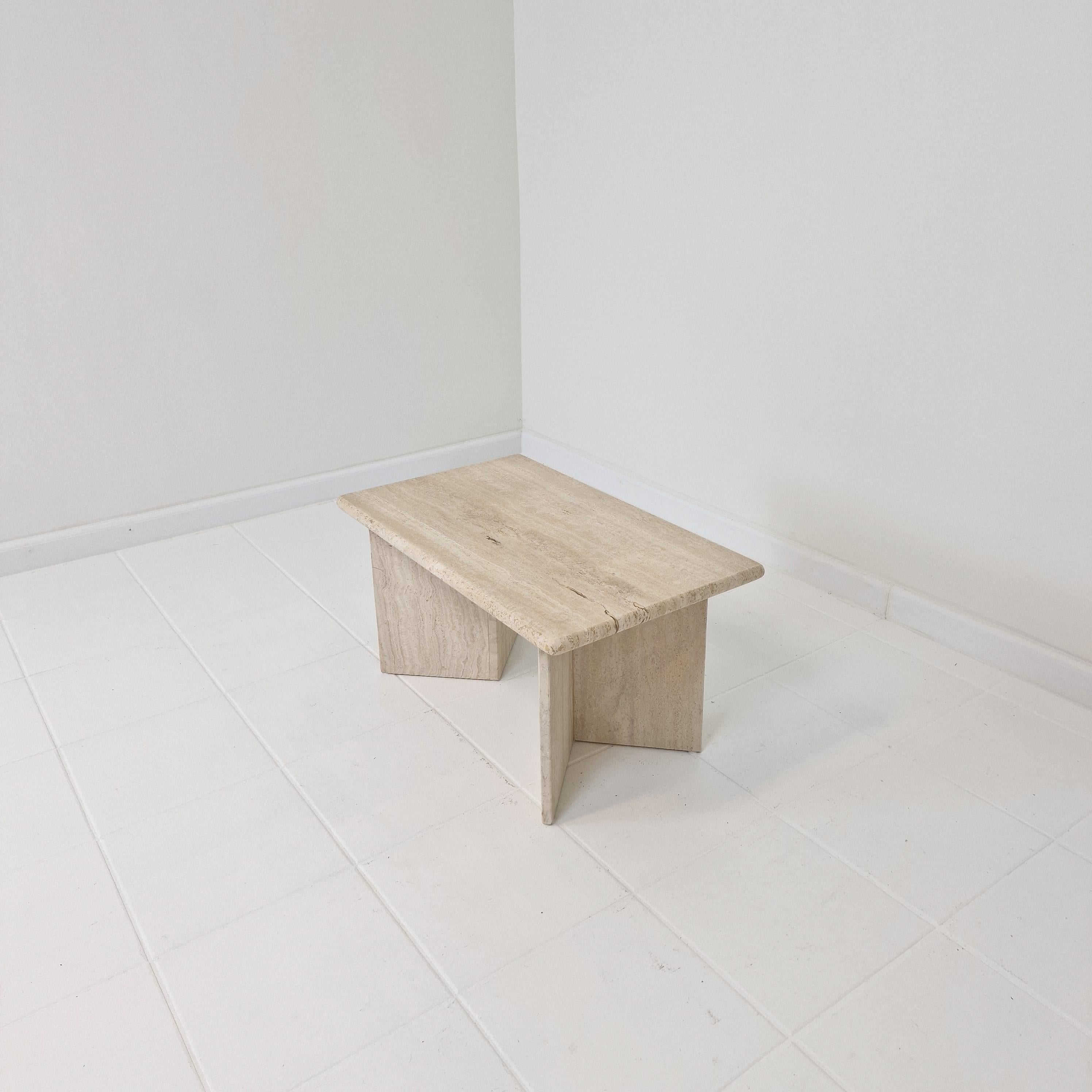 Rectangle Travertine Coffee or Side Table, Italy 1980s For Sale 2