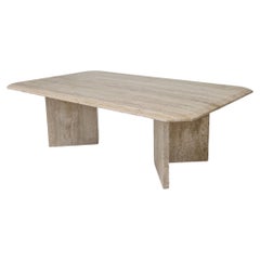 Rechteckiger Couchtisch oder Beistelltisch aus Travertin, Italien 1980er Jahre
