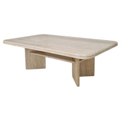 Rechteckiger Couchtisch oder Beistelltisch aus Travertin, Italien 1980er Jahre