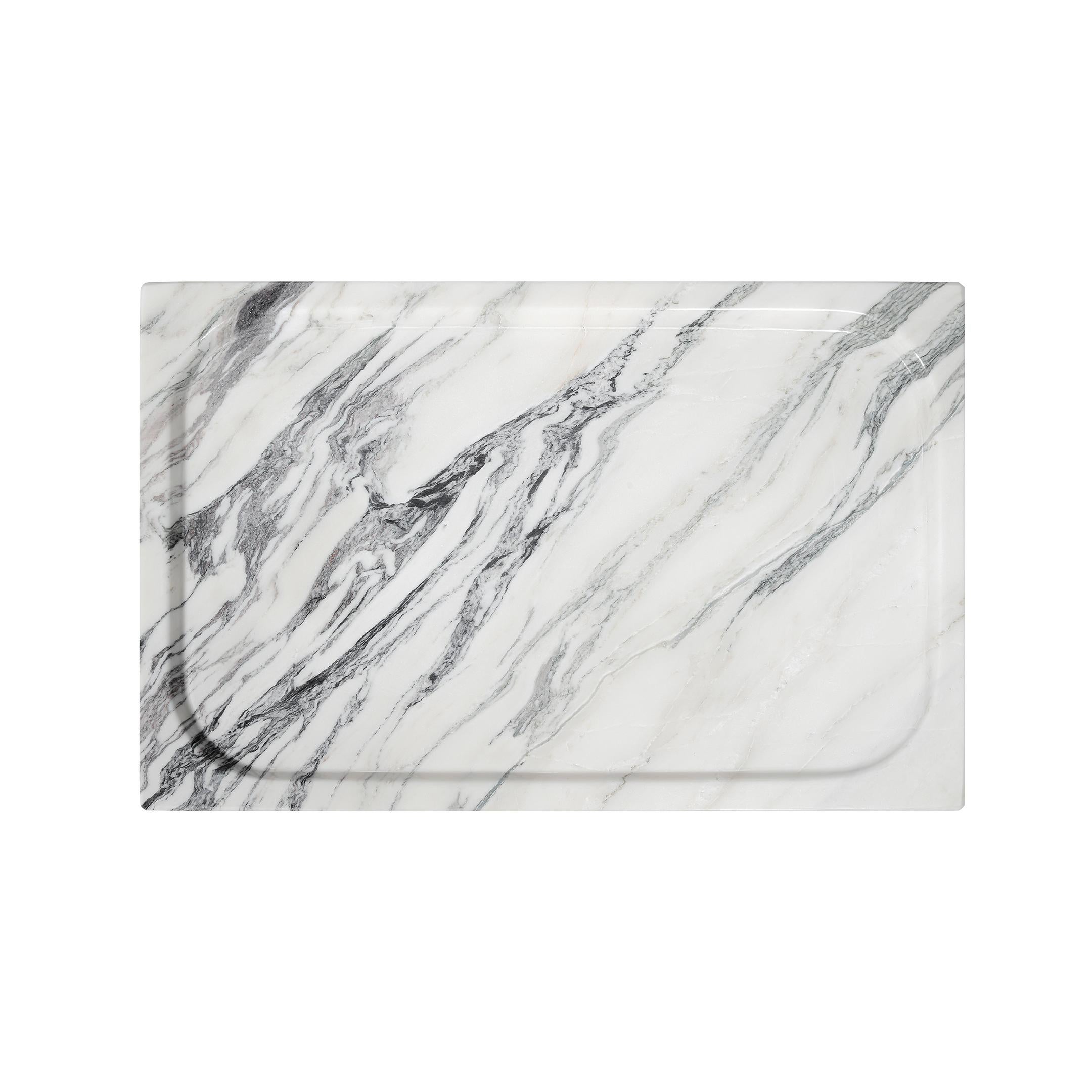 Rechteckiges Tablett – Estremoz-Marmor (Maschinell gefertigt) im Angebot
