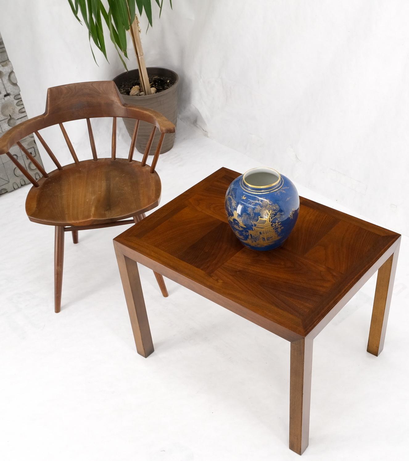 Rectangle walnut Mid-Century Modern parsons style end side table stand.