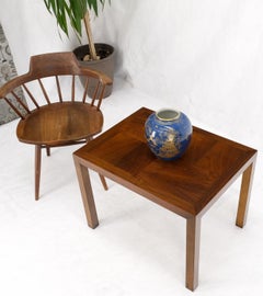Rectangle Walnut Mid-Century Modern Parsons Style End Side Table Stand