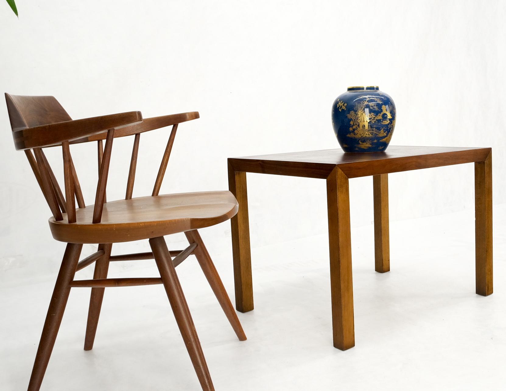 20th Century Rectangle Walnut Mid-Century Modern Parsons Style End Side Table Stand