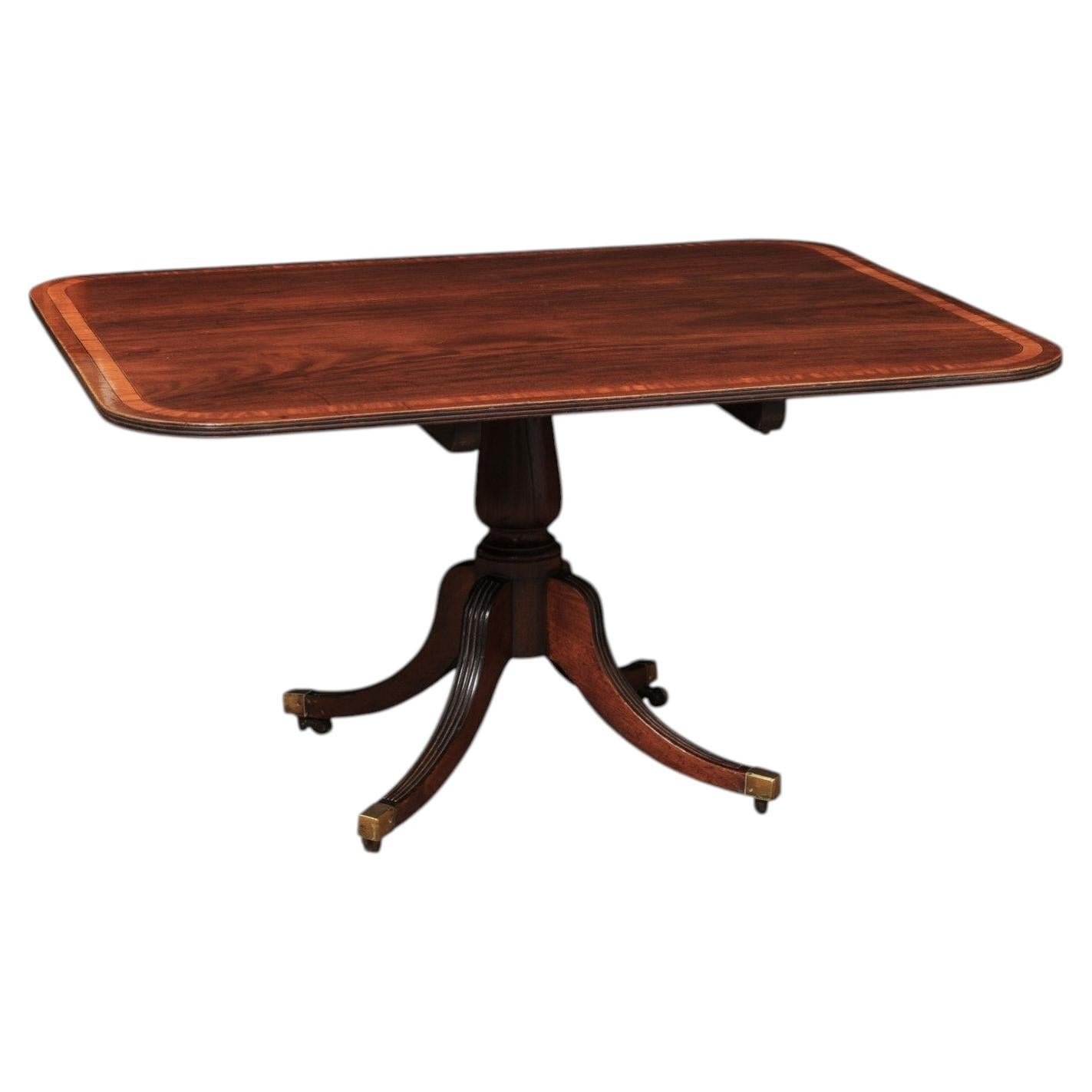 Rectangular 19th Century English Mahogany Breakfast Table