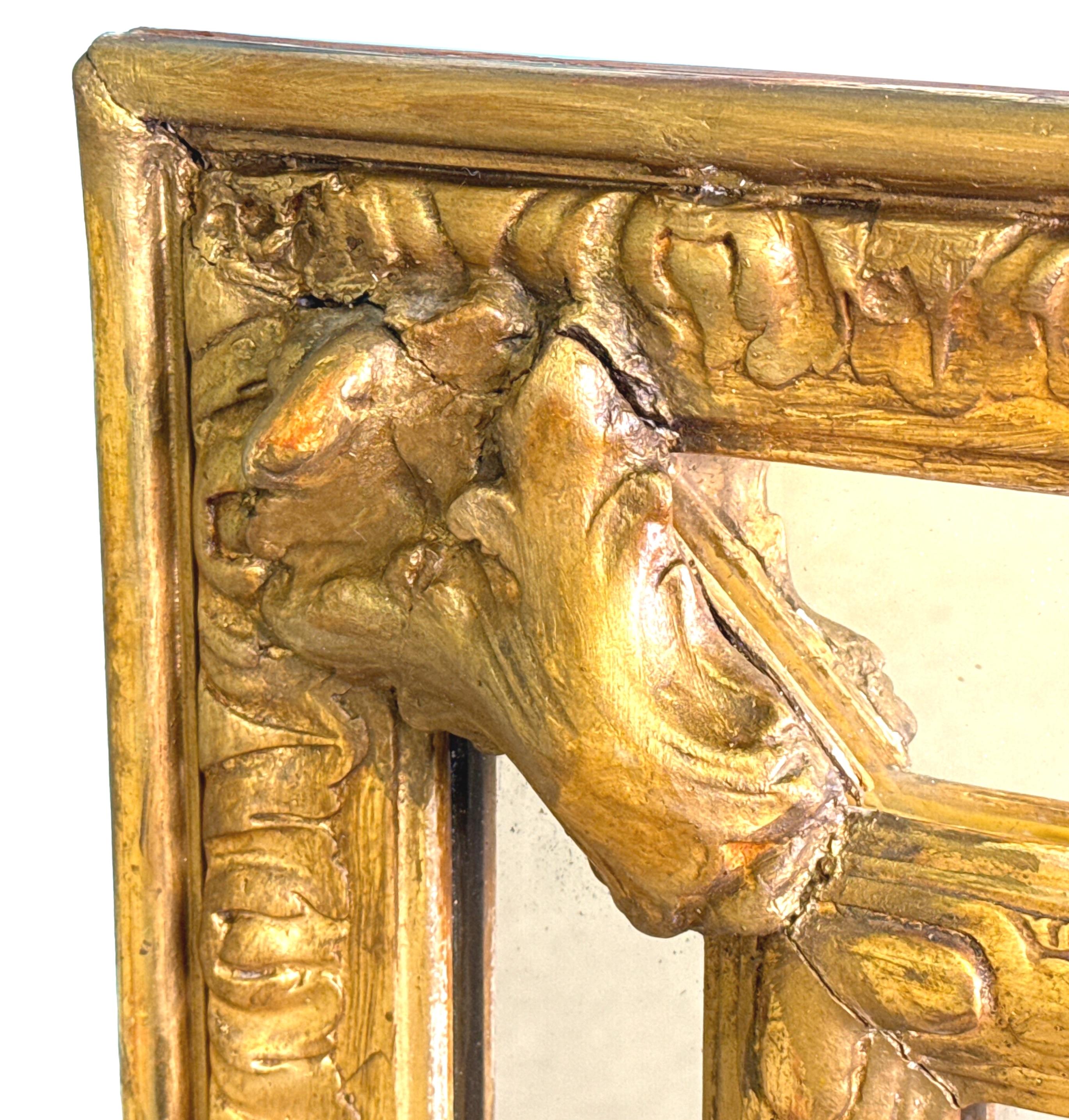 Rectangular 19th Century Gilt Overmantle Mirror In Good Condition For Sale In Bedfordshire, GB