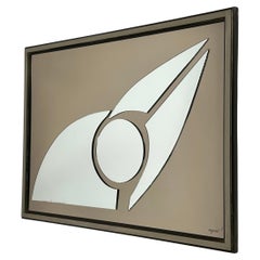 Miroir mural abstrait rectangulaire de Romeo Rega pour Nazaret, Italie, années 1970