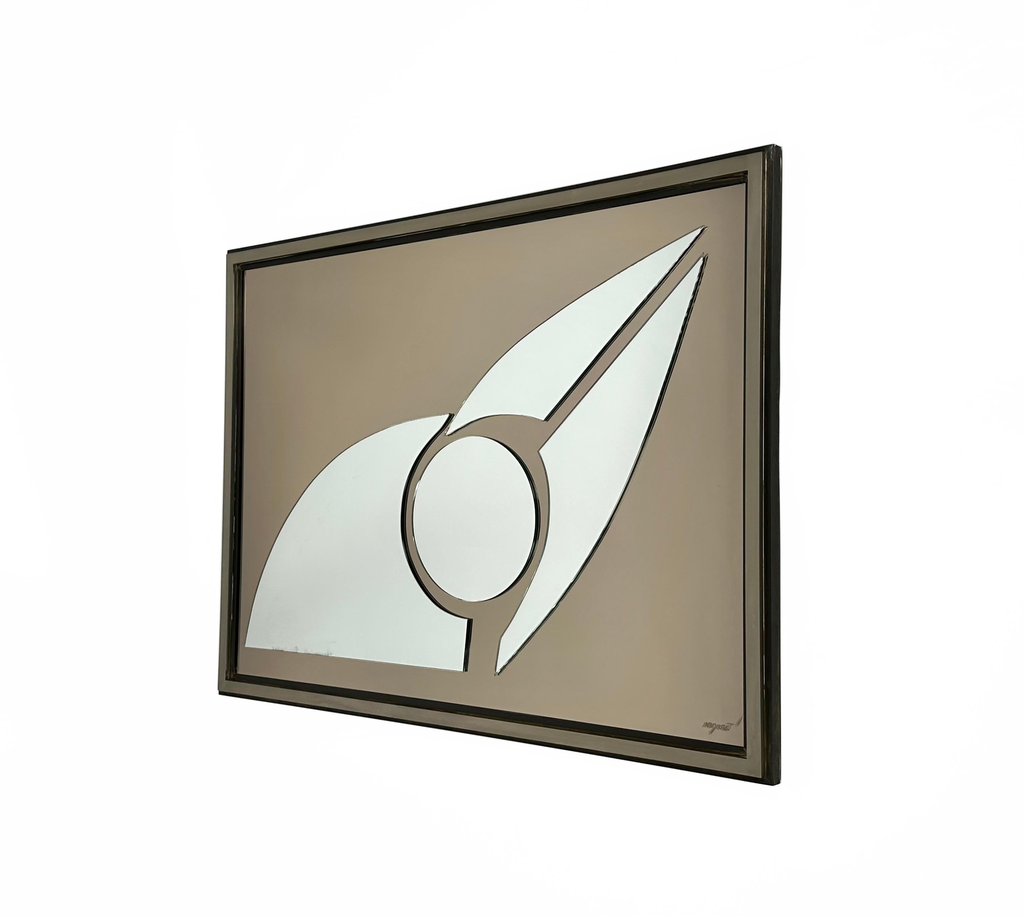 Rectangular Abstract Wall Mirror by Romeo Rega for Nazaret, Italy 1970s For Sale 2