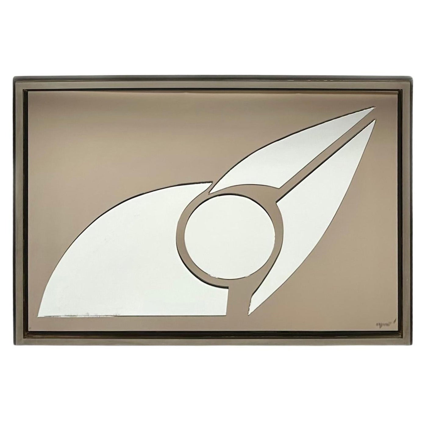 Rectangular Abstract Wall Mirror by Romeo Rega for Nazaret, Italy 1970s