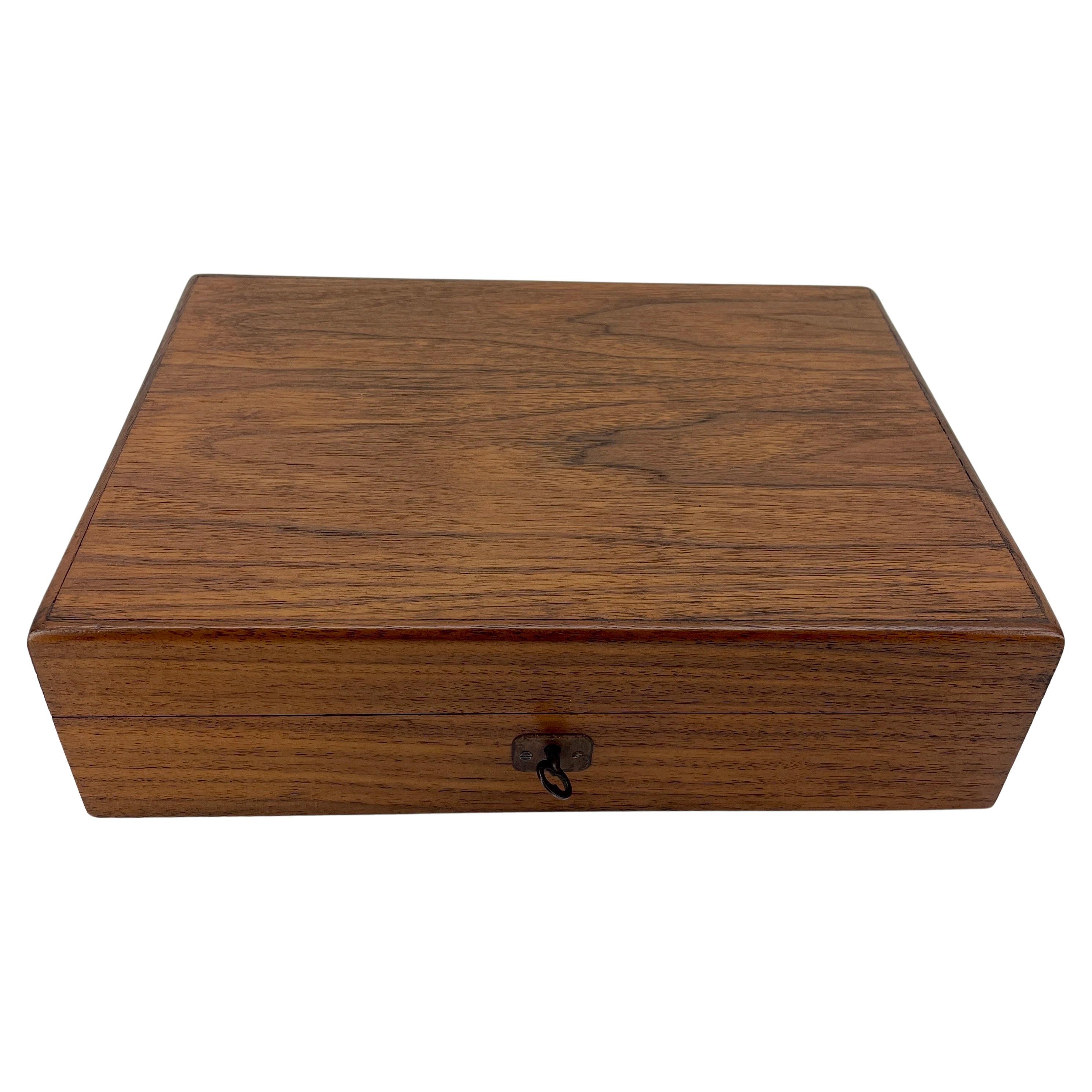 English Rectangular Alfred Dunhill of London Wood Box With Key