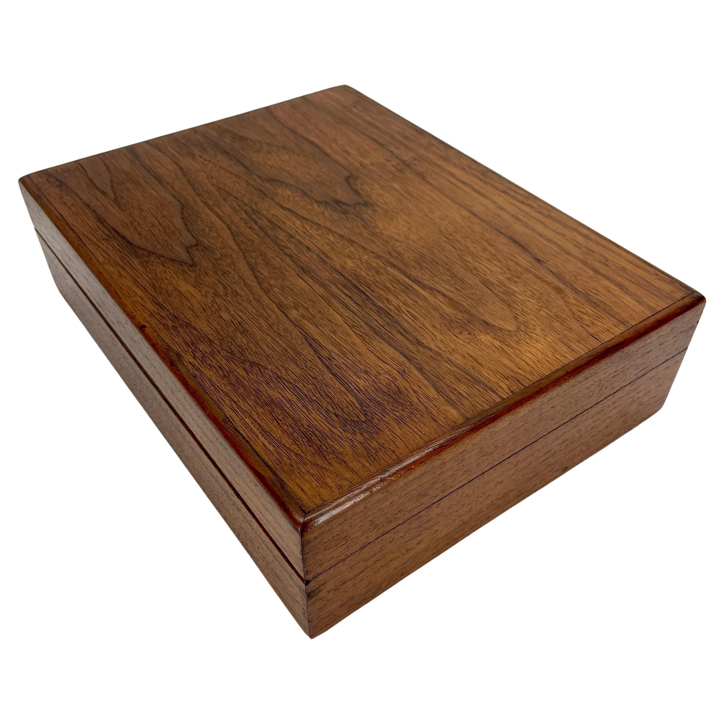 Rectangular Alfred Dunhill of London Wood Box With Key In Good Condition In Haddonfield, NJ