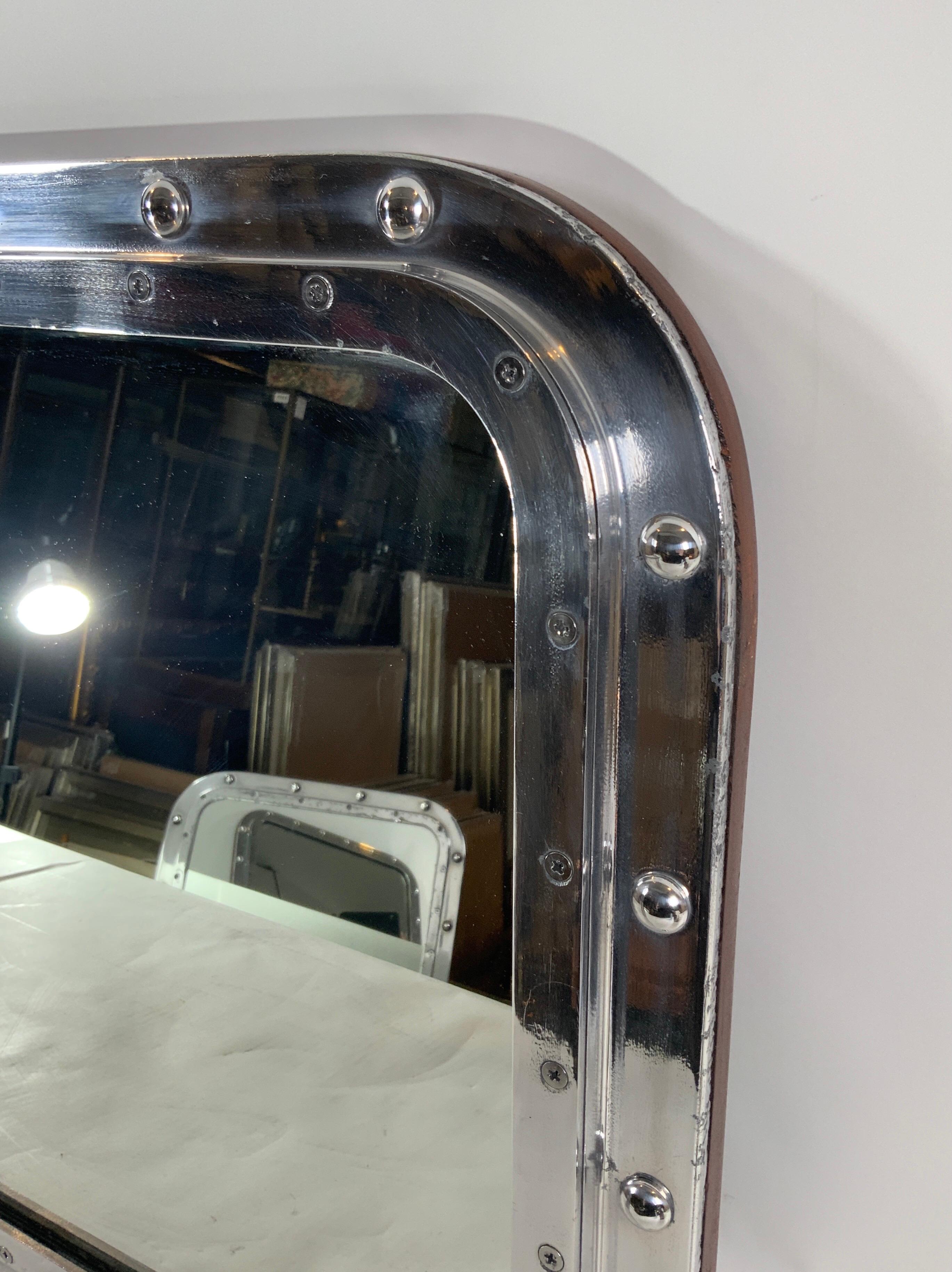Rectangular Aluminum Ship's Porthole Mirror 1