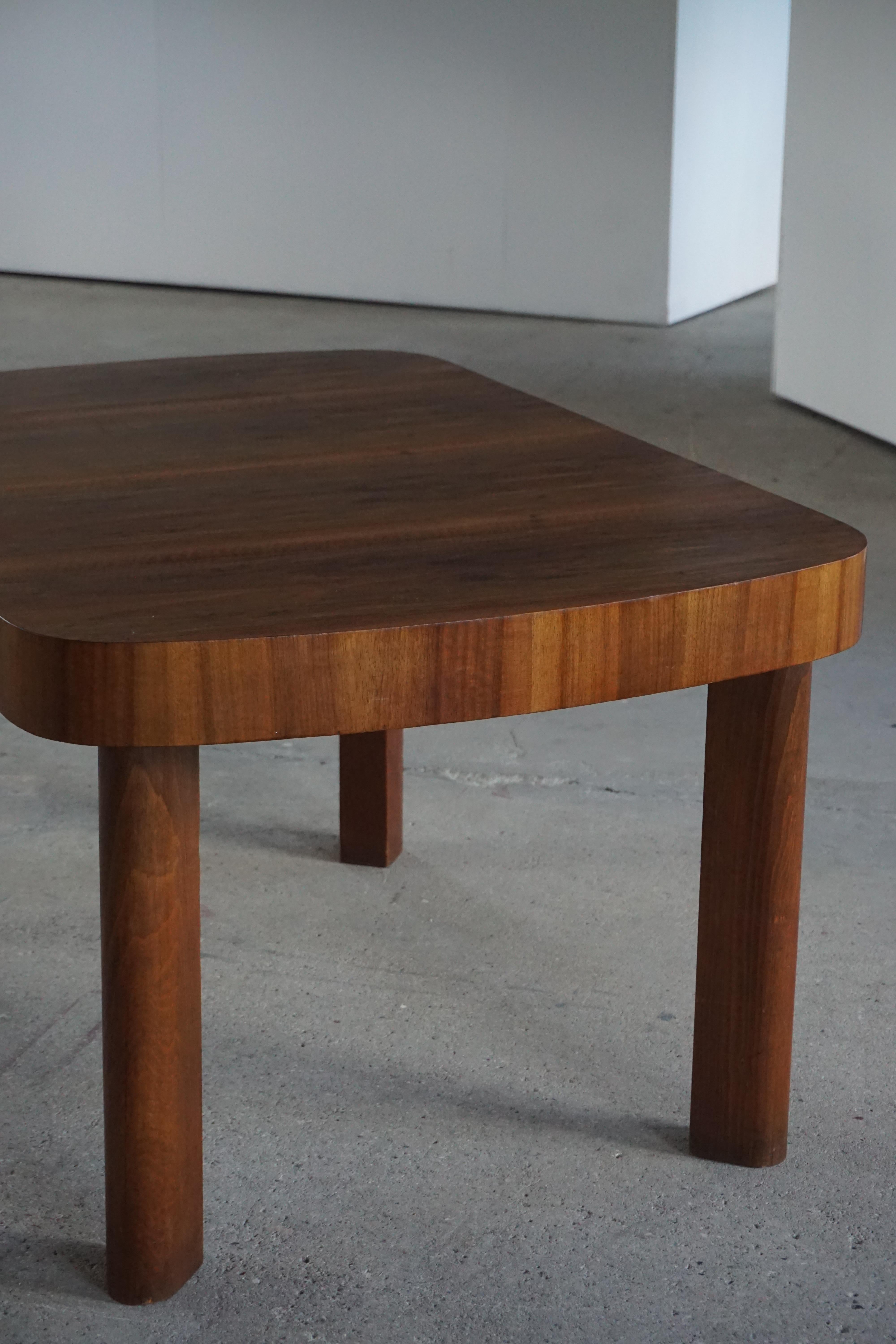 Rectangular Art Deco Dining Table with Hidden Butterfly Leaves, 1930s 3