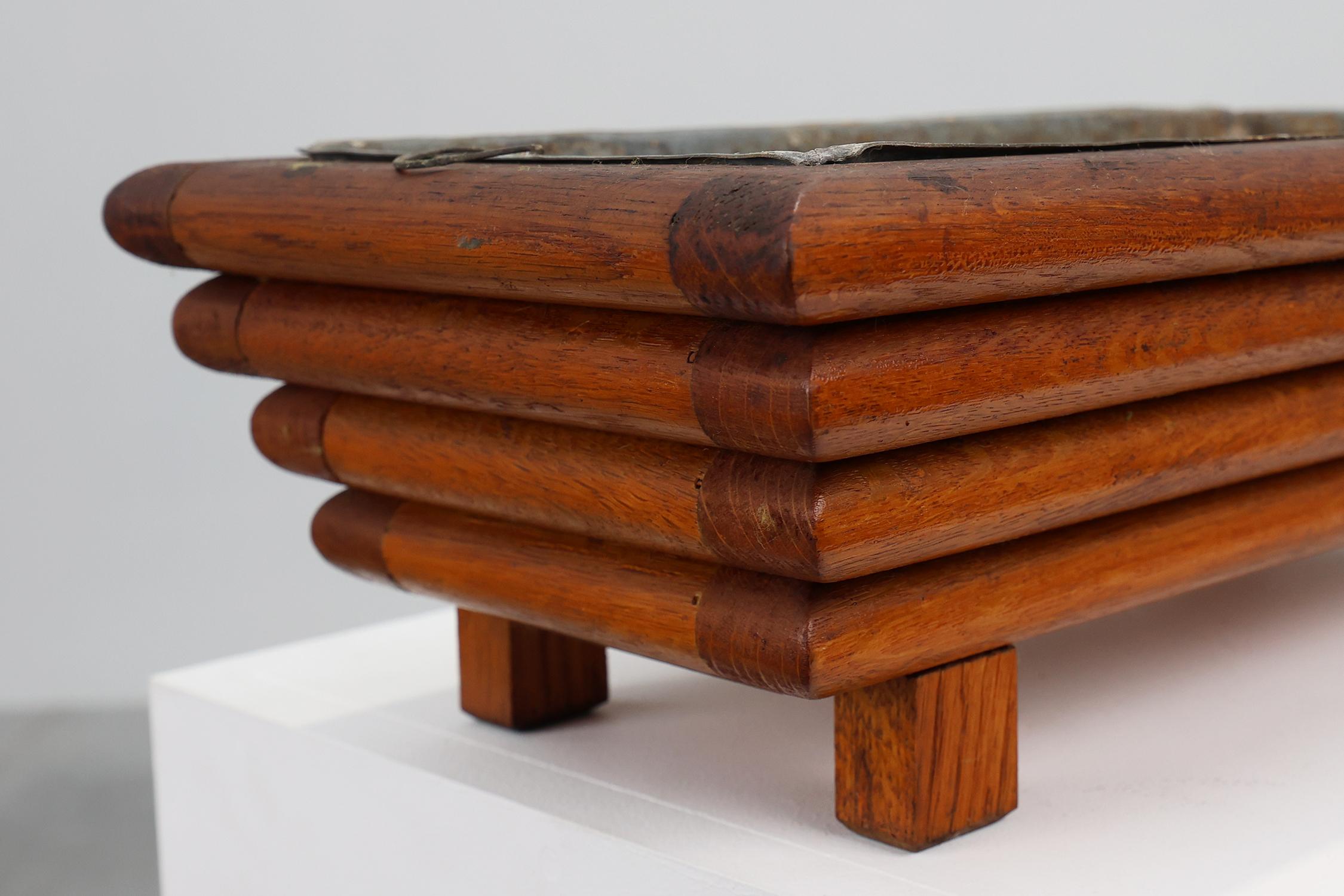 Rectangular Art Deco planter in wood, France 1920 In Good Condition For Sale In Meulebeke, BE