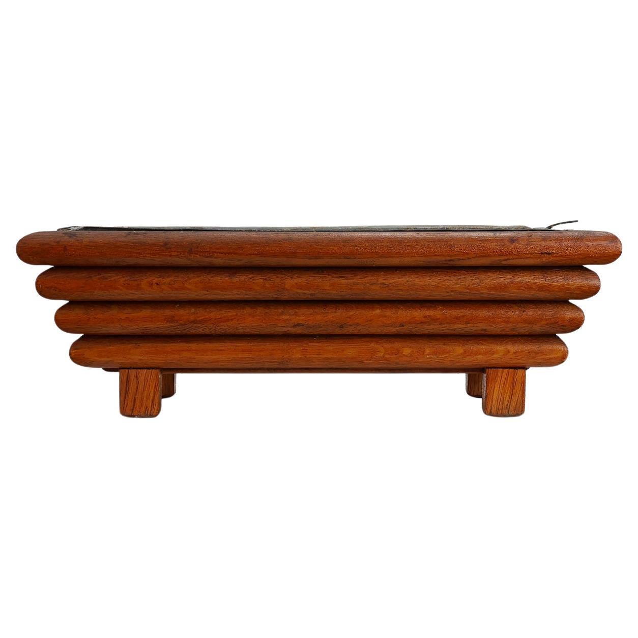 Rectangular Art Deco planter in wood, France 1920 For Sale