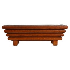 Rectangular Art Deco planter in wood, France 1920