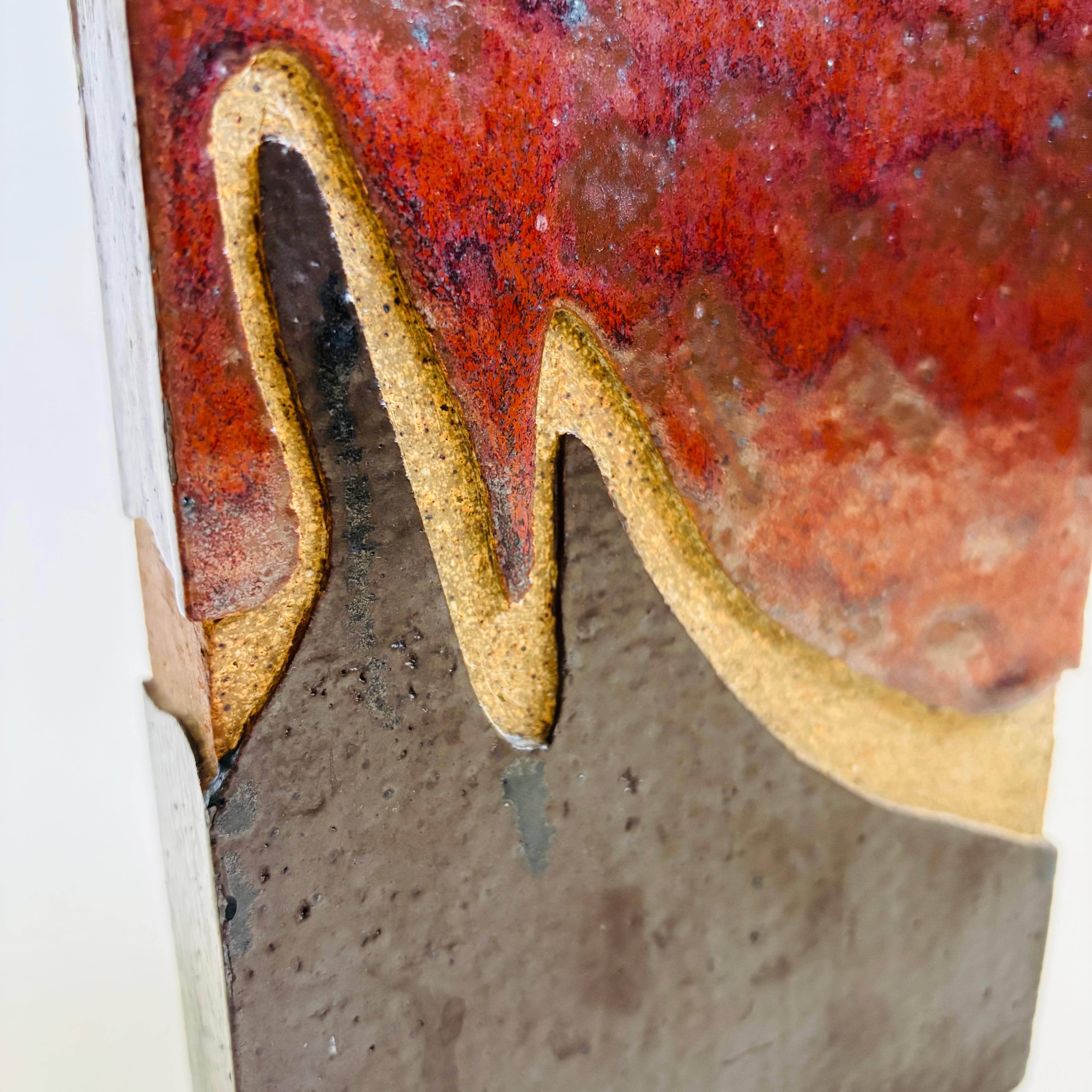 Jarrón rectangular de cerámica artística de David Schoop Posmoderno en venta