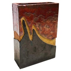 Rectangular Art Pottery Vase by David Schoop